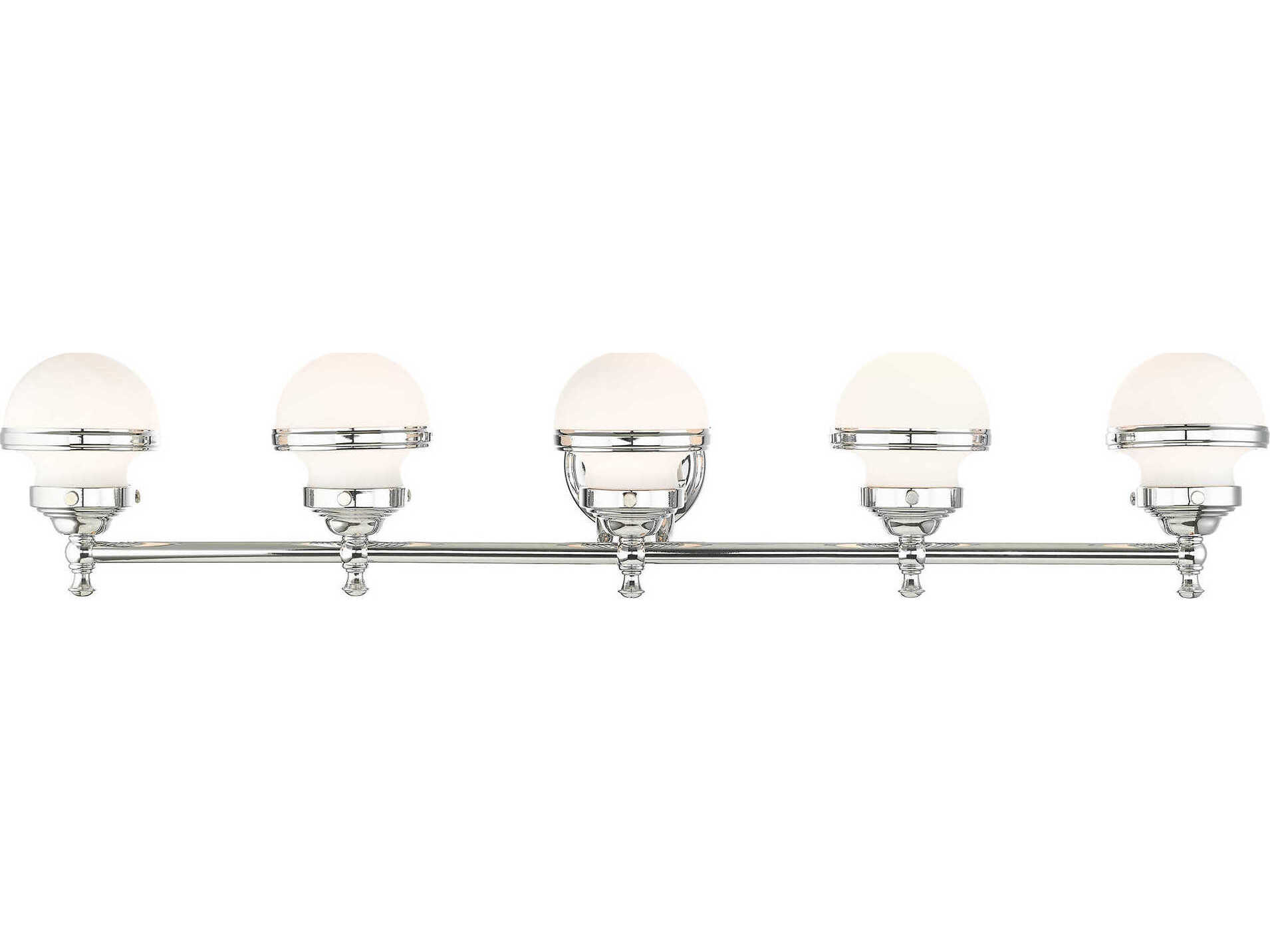 Livex Lighting Oldwick 5-Light Polished Chrome Glass Vanity Light