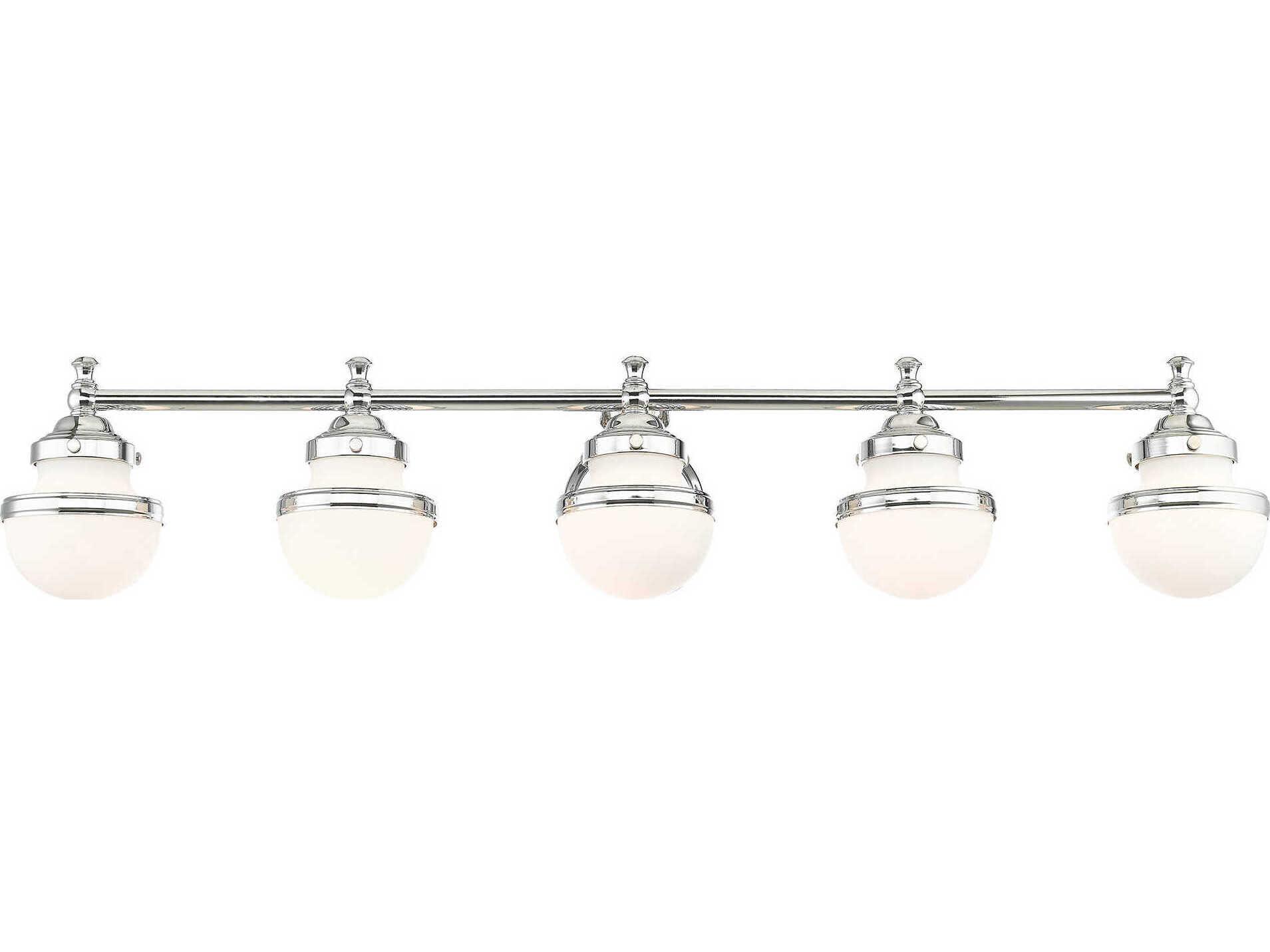 Livex Lighting Oldwick 5-Light Polished Chrome Glass Vanity Light
