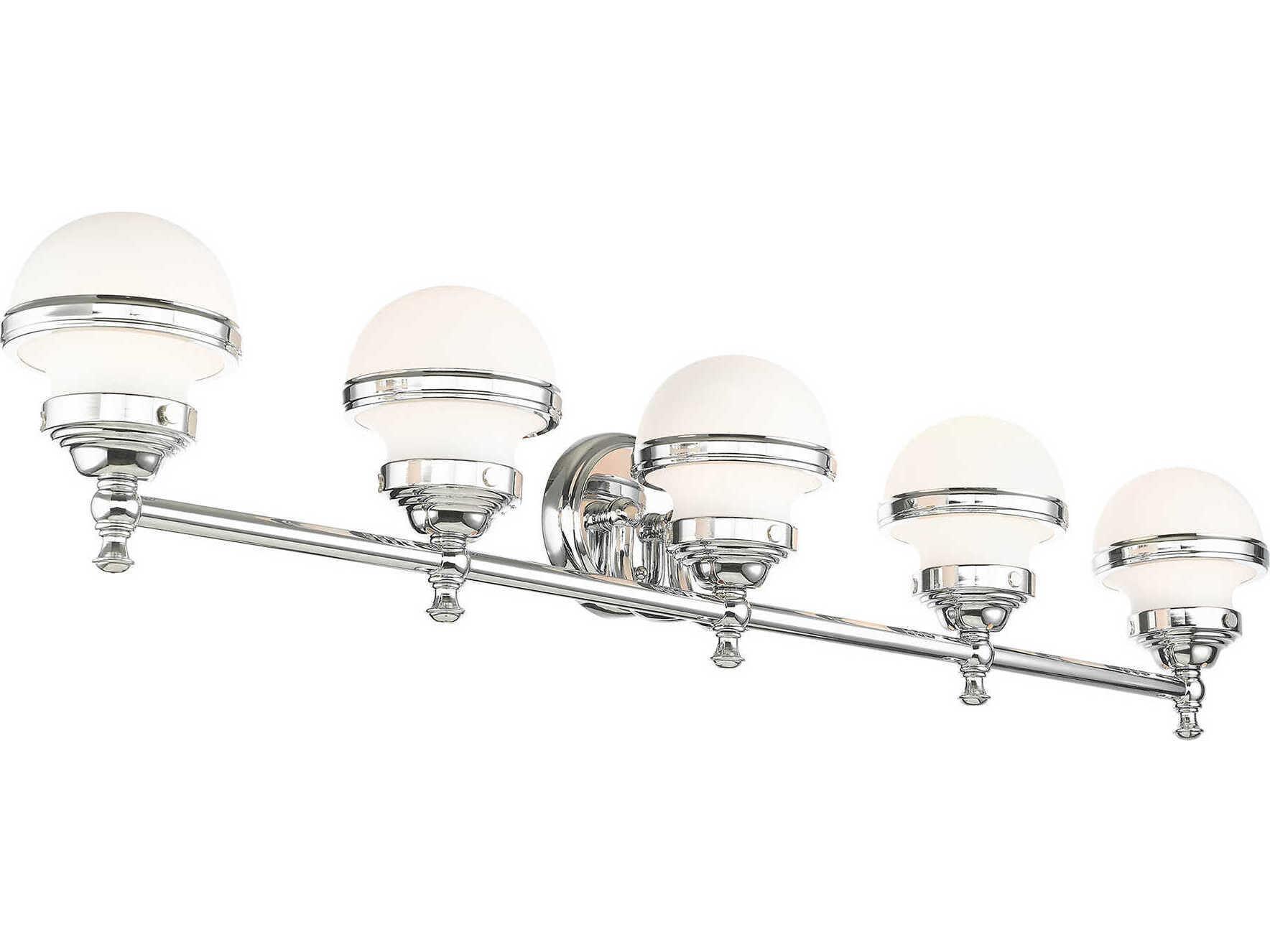 Livex Lighting Oldwick 5-Light Polished Chrome Glass Vanity Light