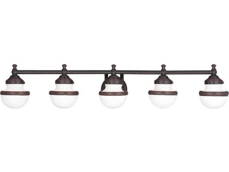Livex Lighting Oldwick 5-Light Olde Bronze Glass Vanity Light