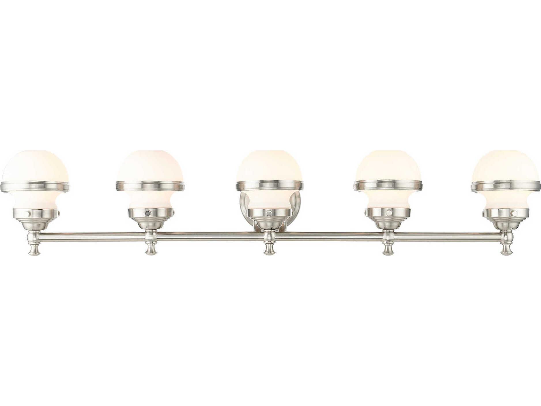 Livex Lighting Oldwick 5-Light Brushed Nickel Glass Vanity Light