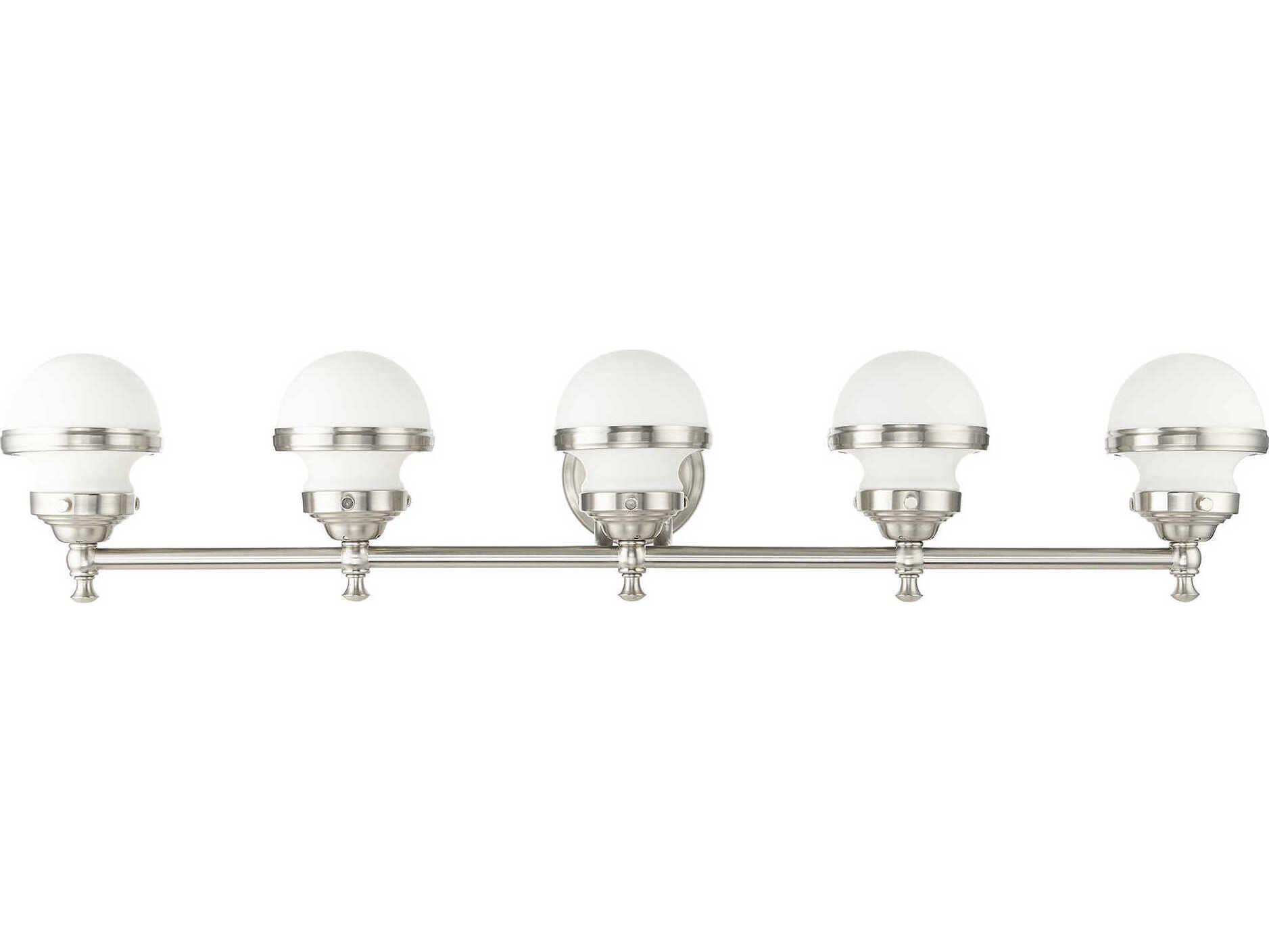 Livex Lighting Oldwick 5-Light Brushed Nickel Glass Vanity Light