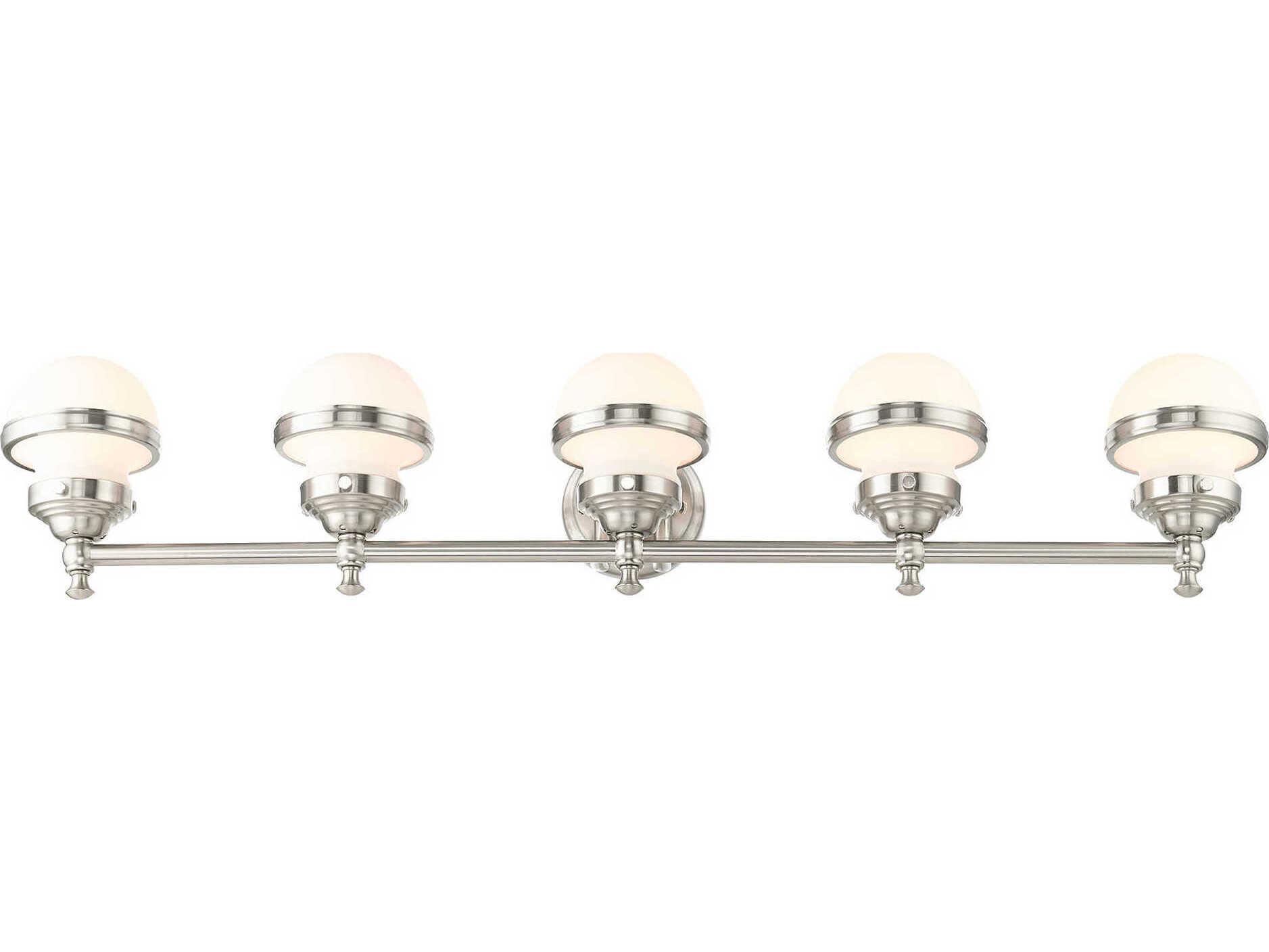 Livex Lighting Oldwick 5-Light Brushed Nickel Glass Vanity Light