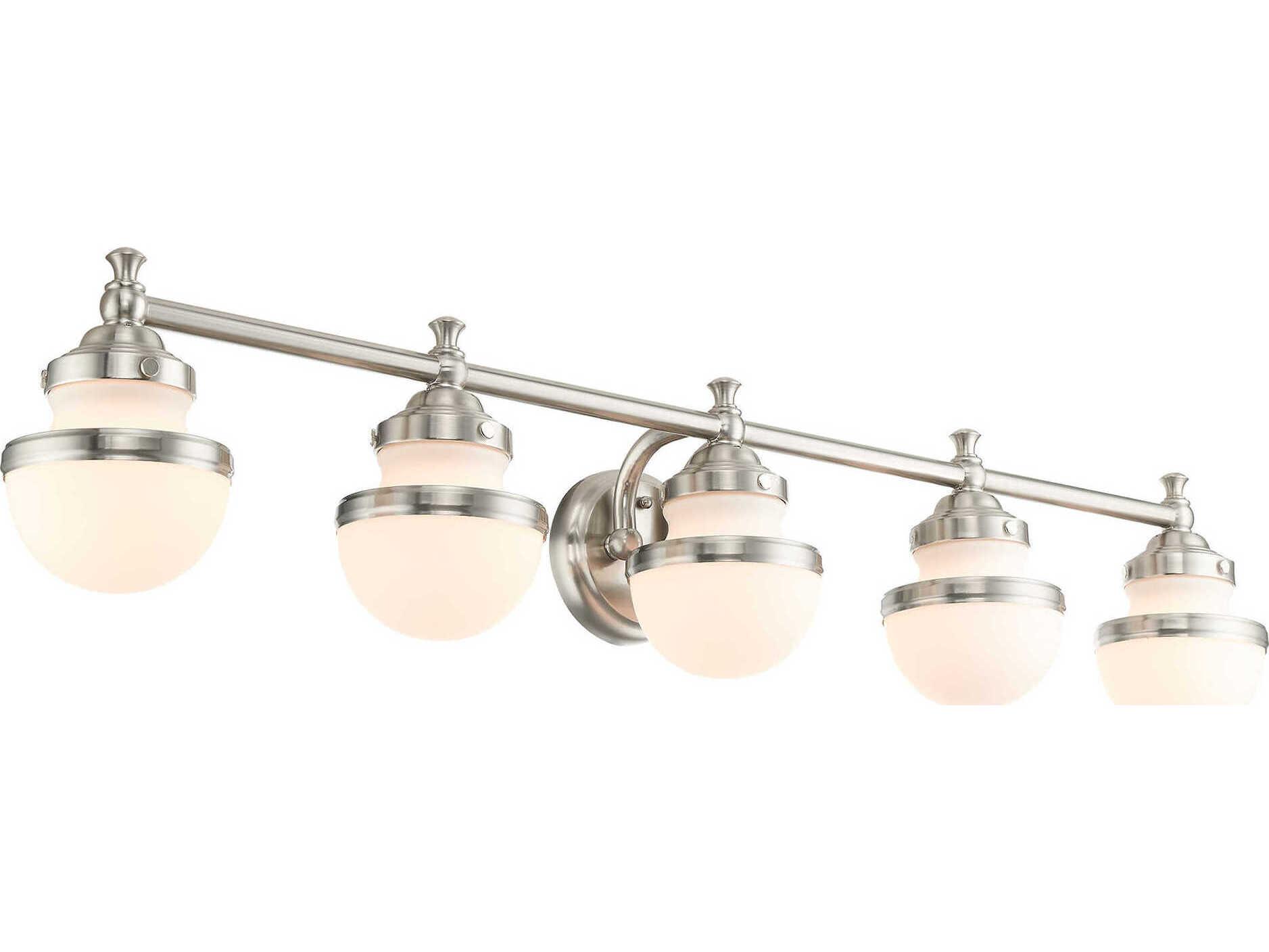Livex Lighting Oldwick 5-Light Brushed Nickel Glass Vanity Light