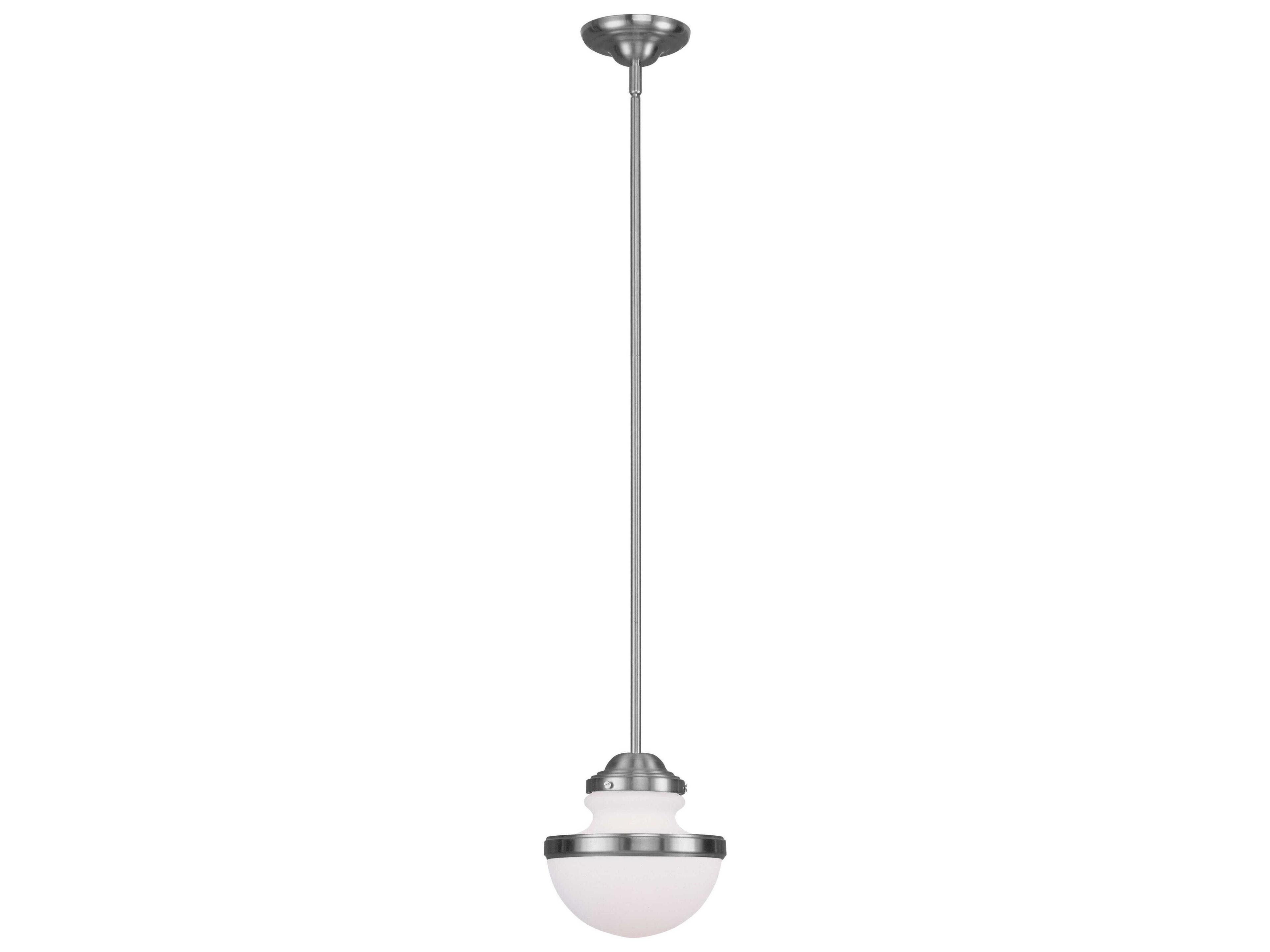 Livex Lighting Oldwick 1-Light Brushed Nickel Glass Bowl Mini Pendant