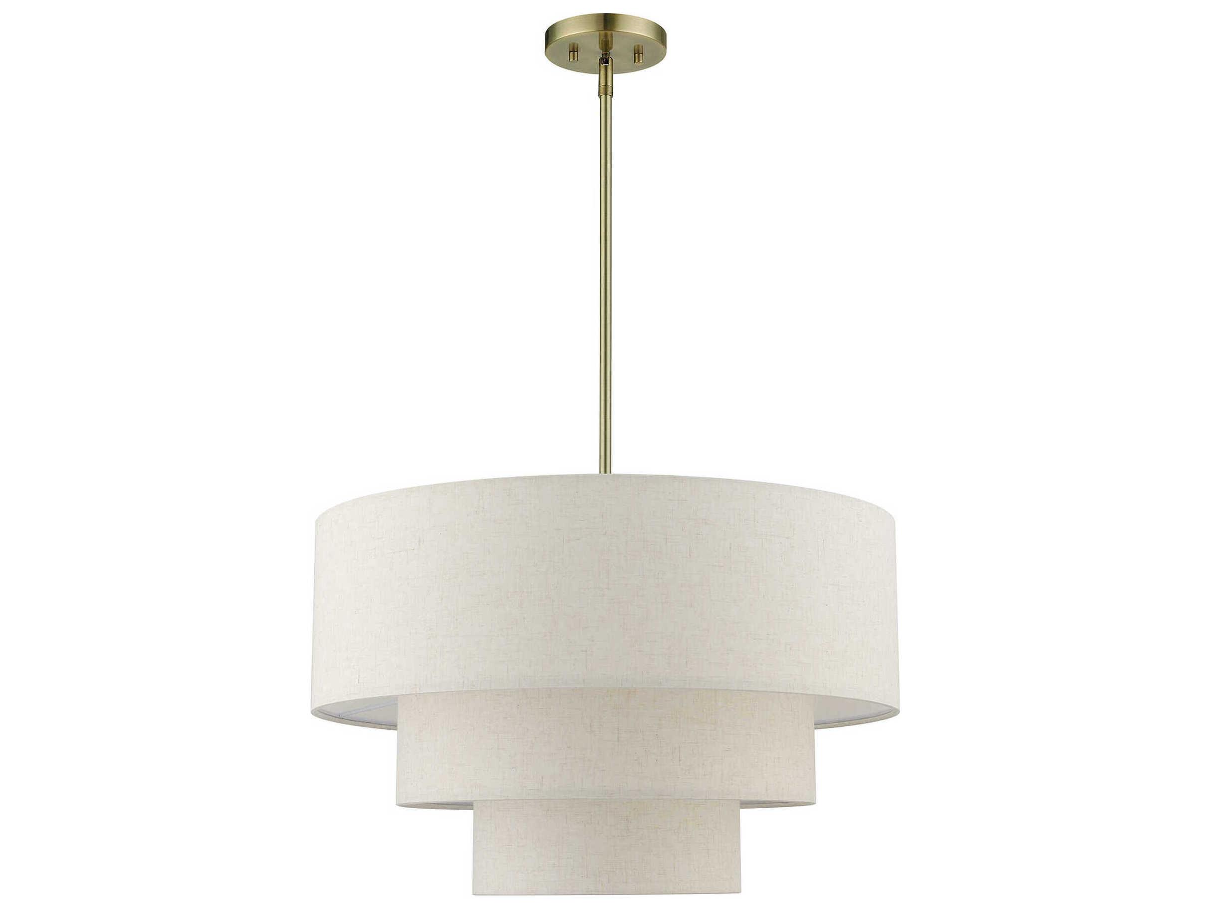 Livex Lighting Gladstone 4-Light Antique Brass Tiered Pendant