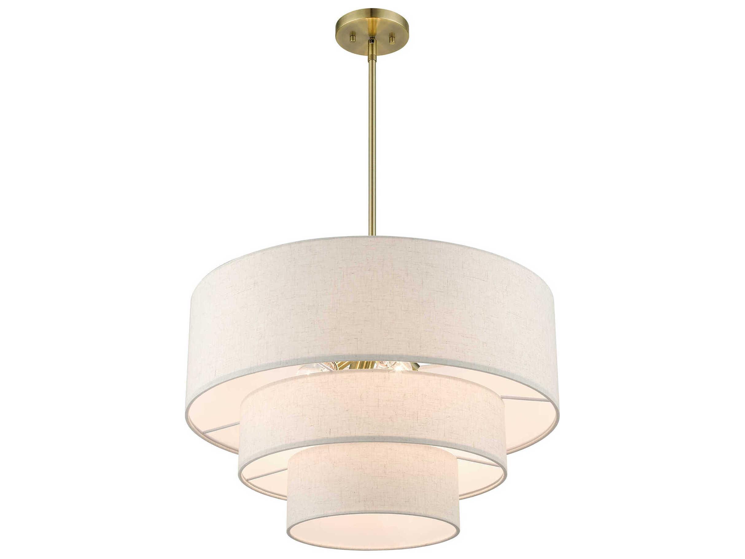Livex Lighting Gladstone 4-Light Antique Brass Tiered Pendant