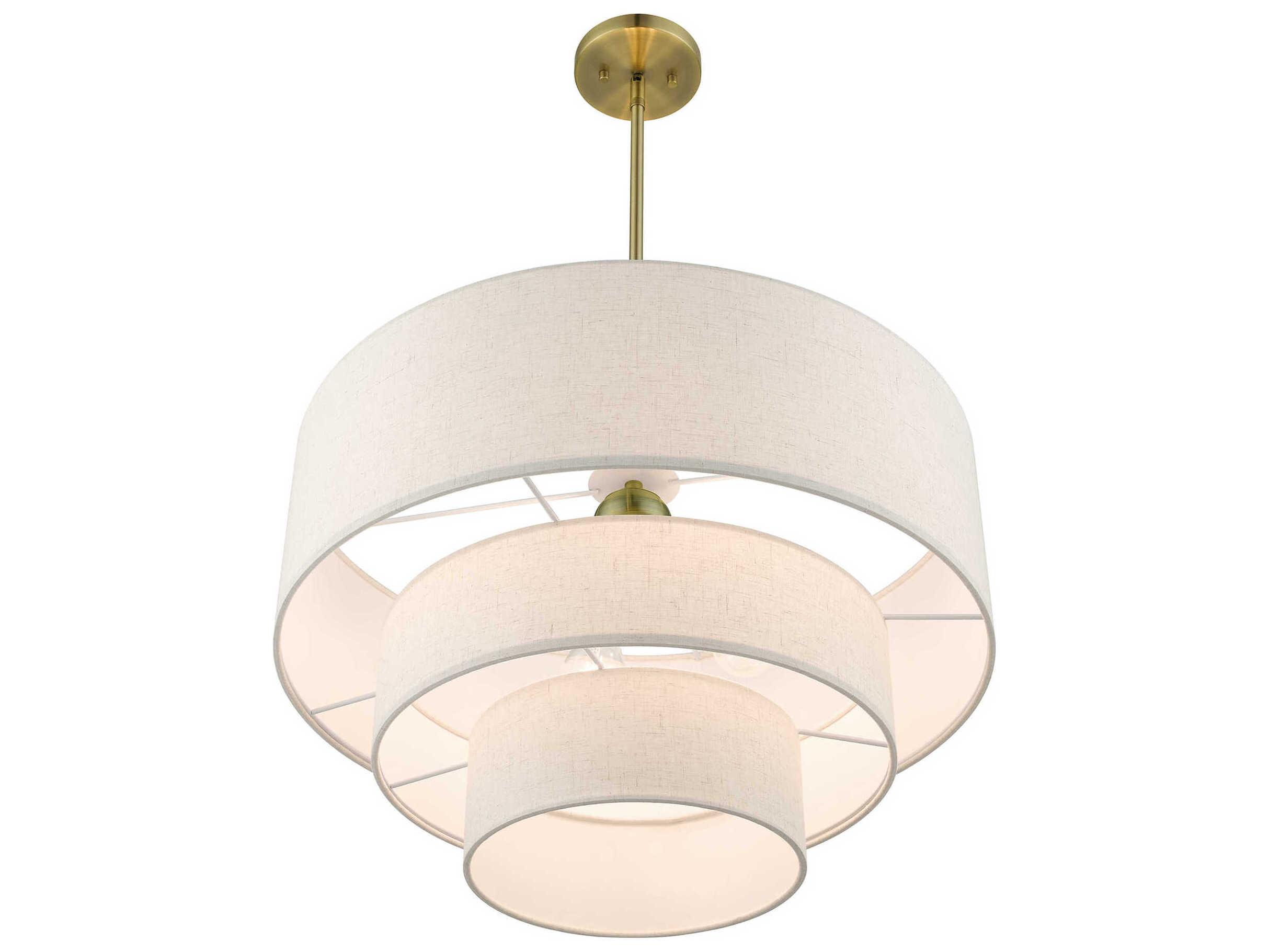 Livex Lighting Gladstone 4-Light Antique Brass Tiered Pendant