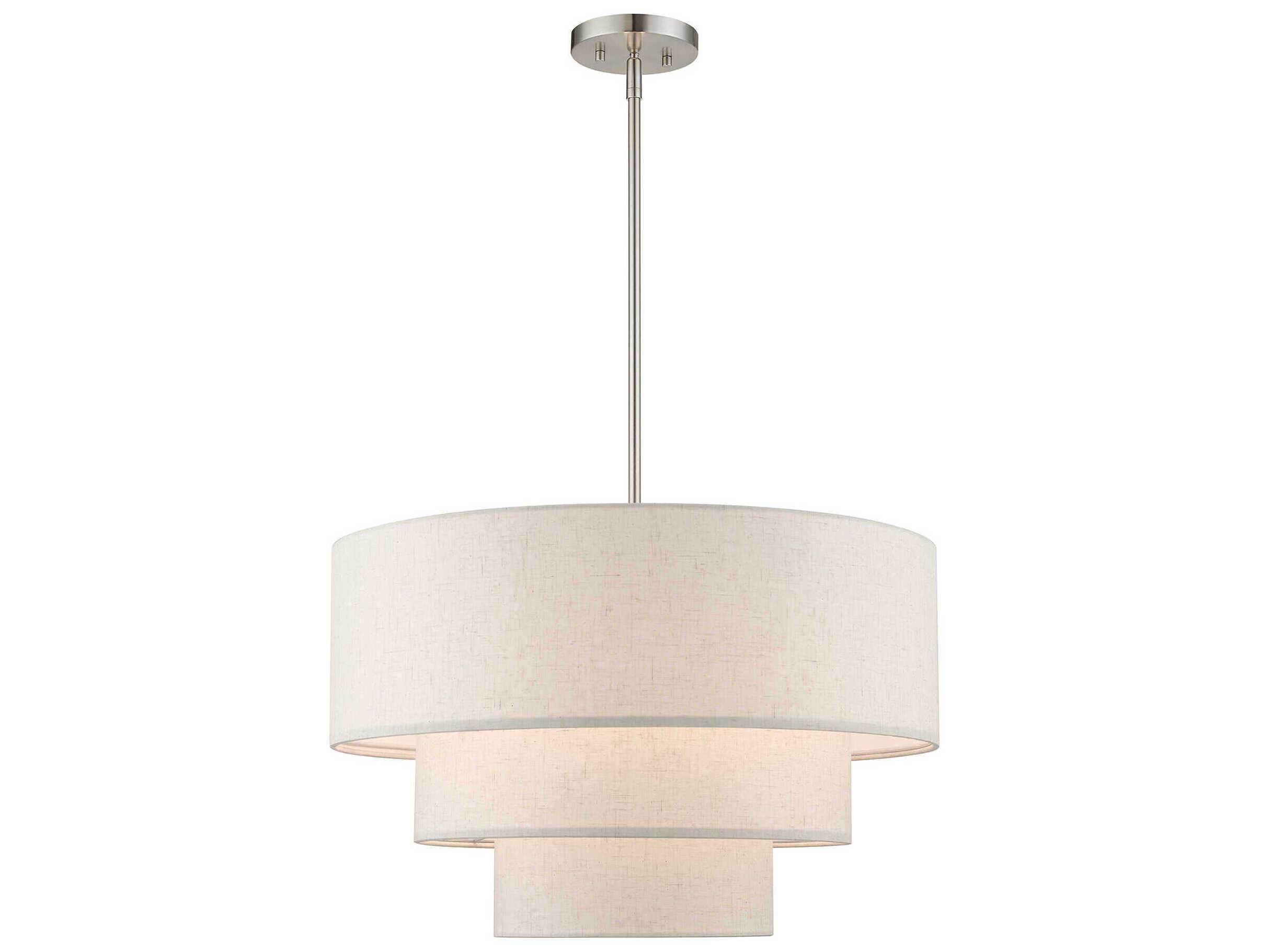 Livex Lighting Gladstone 4-Light Brushed Nickel Tiered Pendant