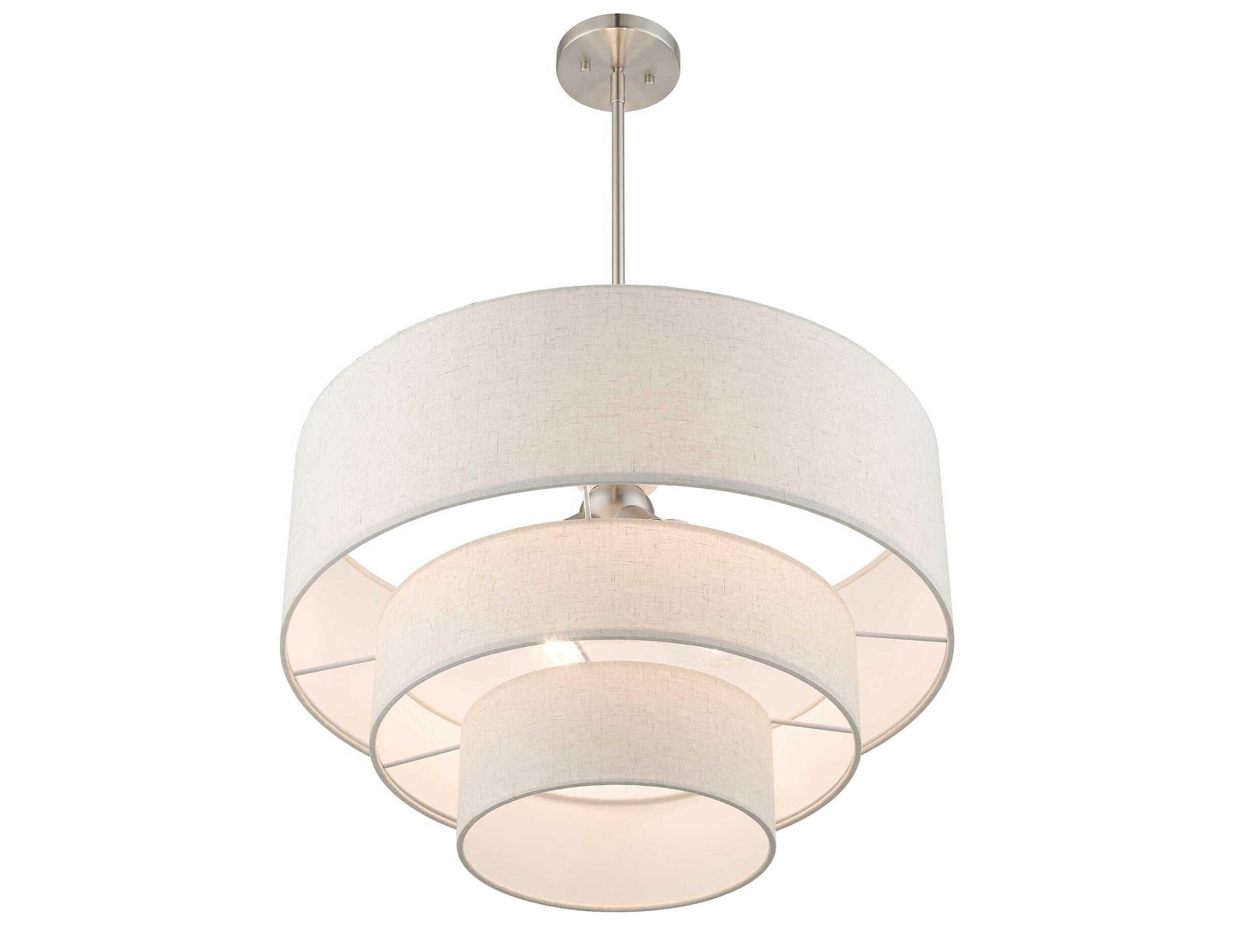 Livex Lighting Gladstone 4-Light Brushed Nickel Tiered Pendant