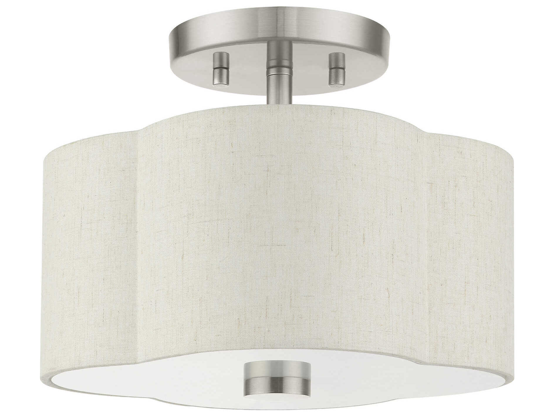 Livex Lighting Solstice 2-Light Brushed Nickel Semi Flush Mount