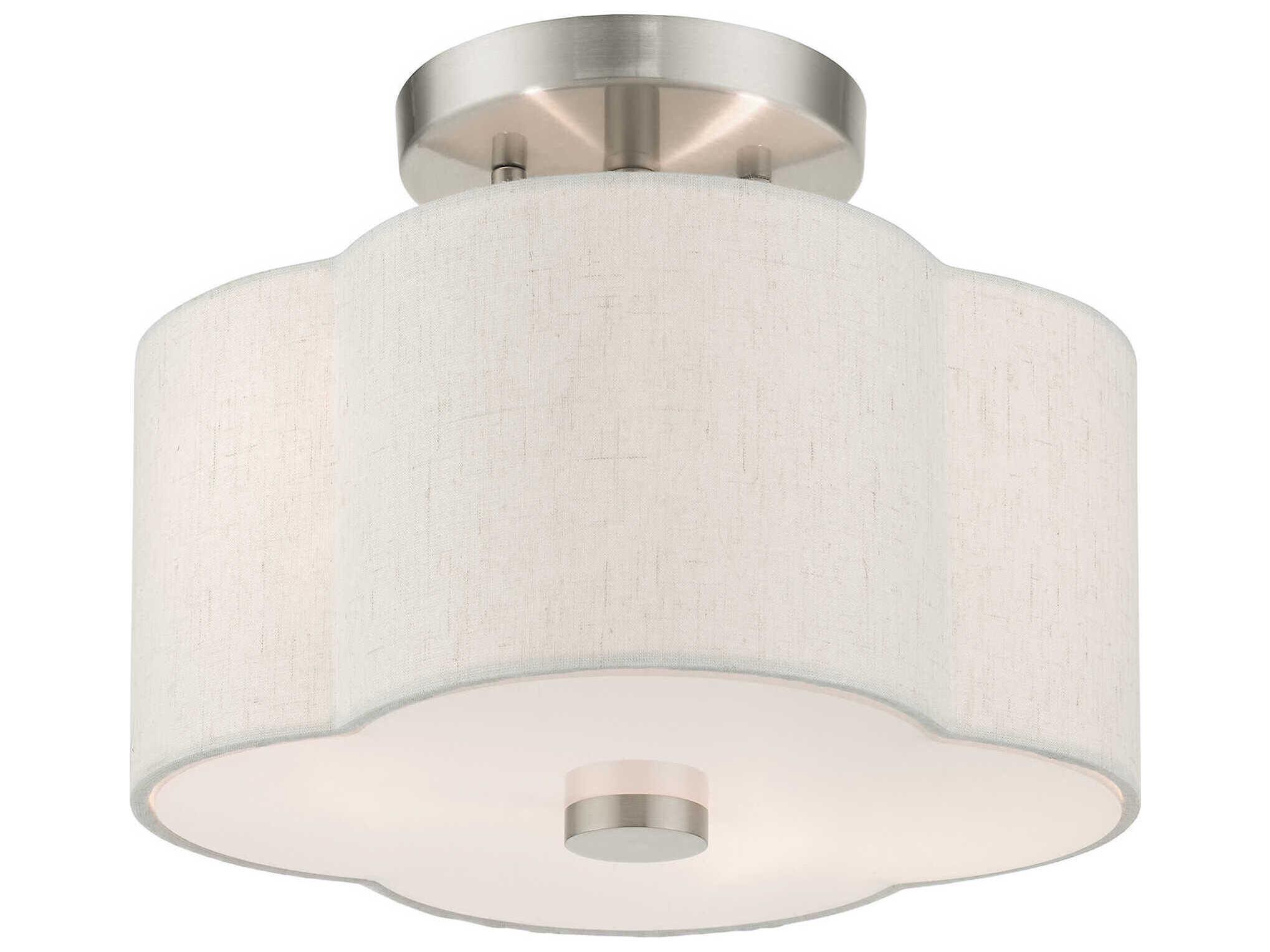 Livex Lighting Solstice 2-Light Brushed Nickel Semi Flush Mount