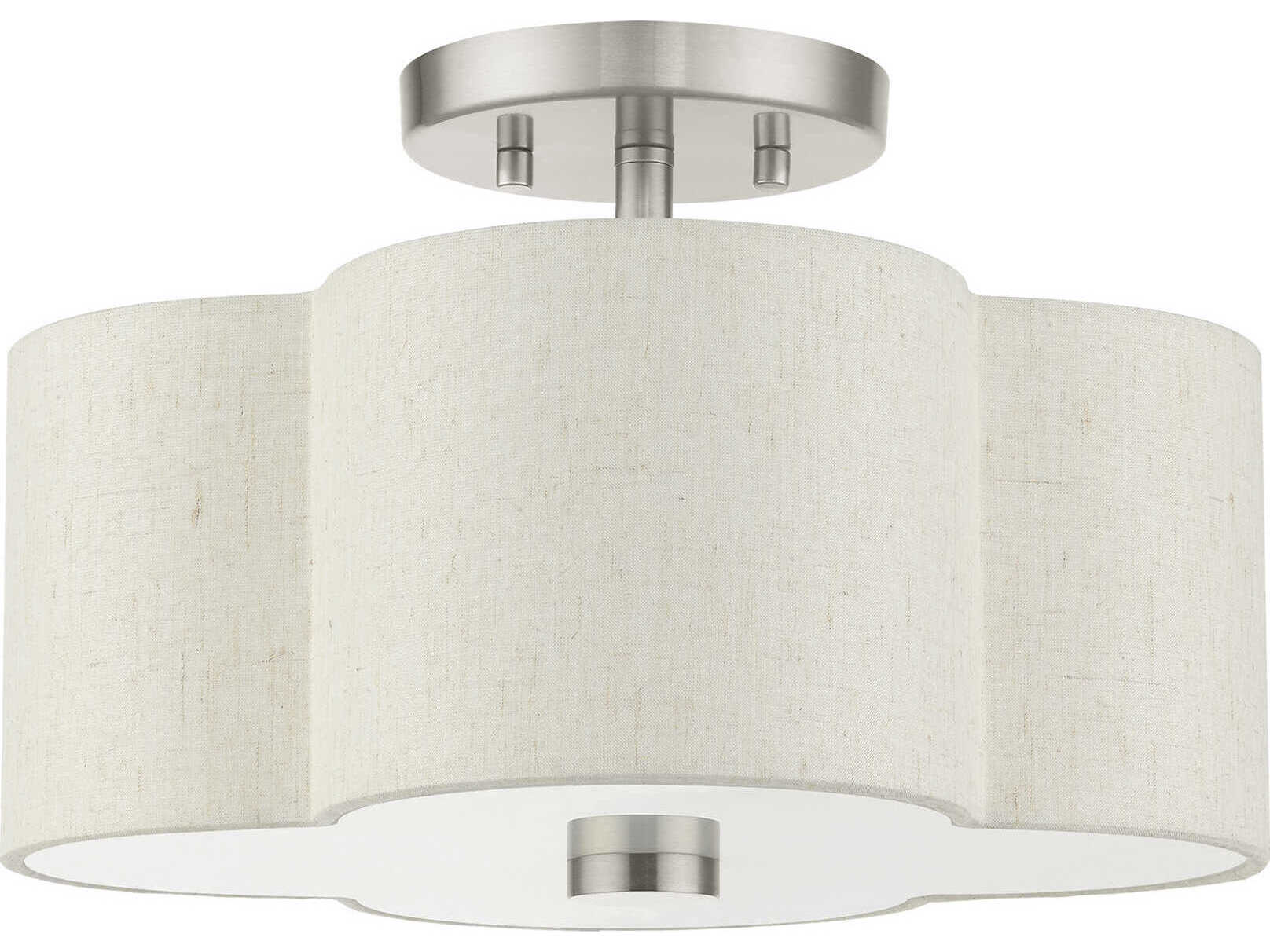 Livex Lighting Solstice 2-Light Brushed Nickel Semi Flush Mount