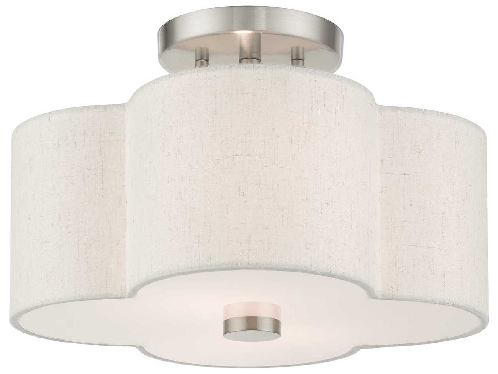 Livex Lighting Solstice 2-Light Brushed Nickel Semi Flush Mount