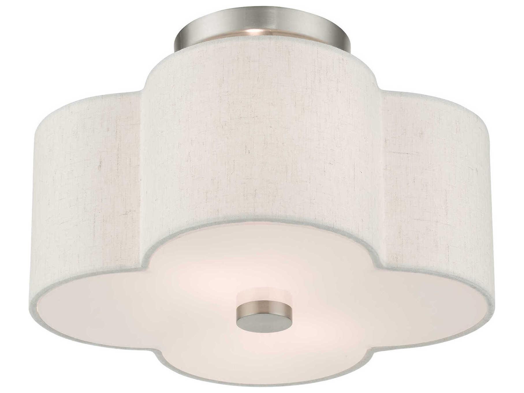 Livex Lighting Solstice 2-Light Brushed Nickel Semi Flush Mount