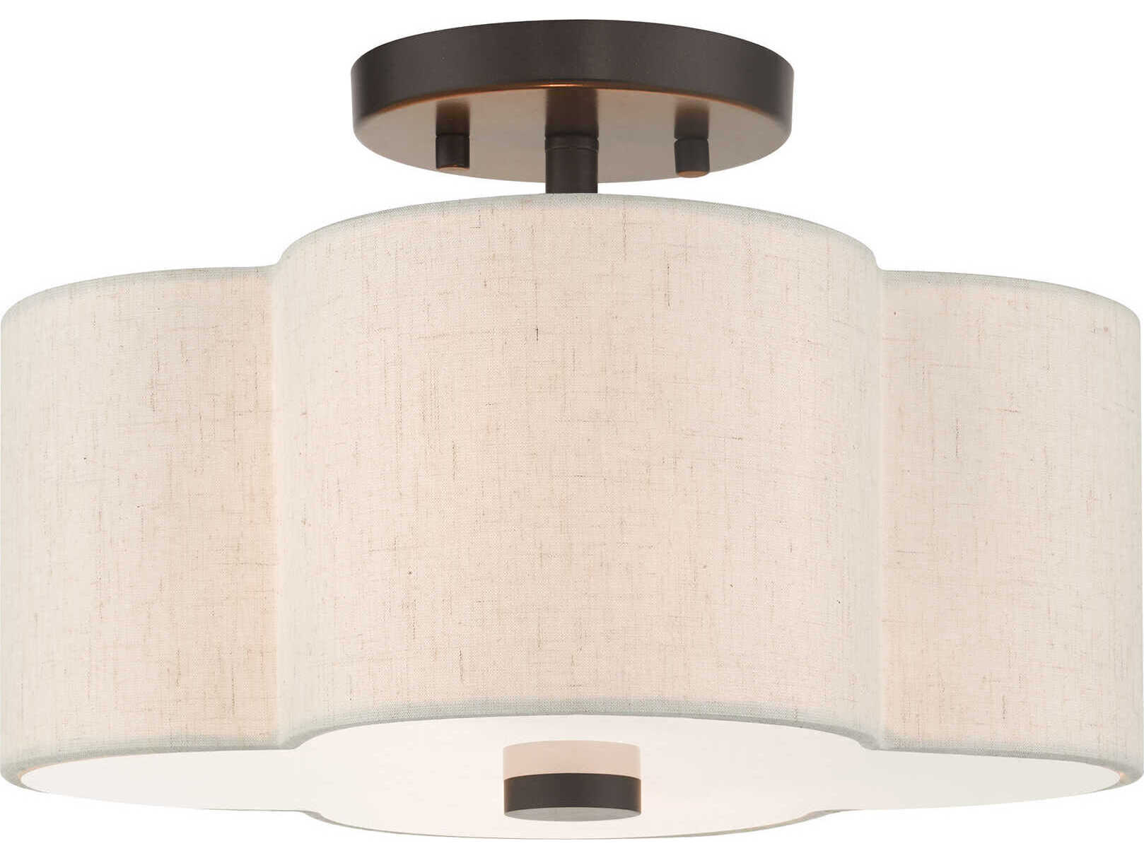 Livex Lighting Solstice 2-Light English Bronze Semi Flush Mount