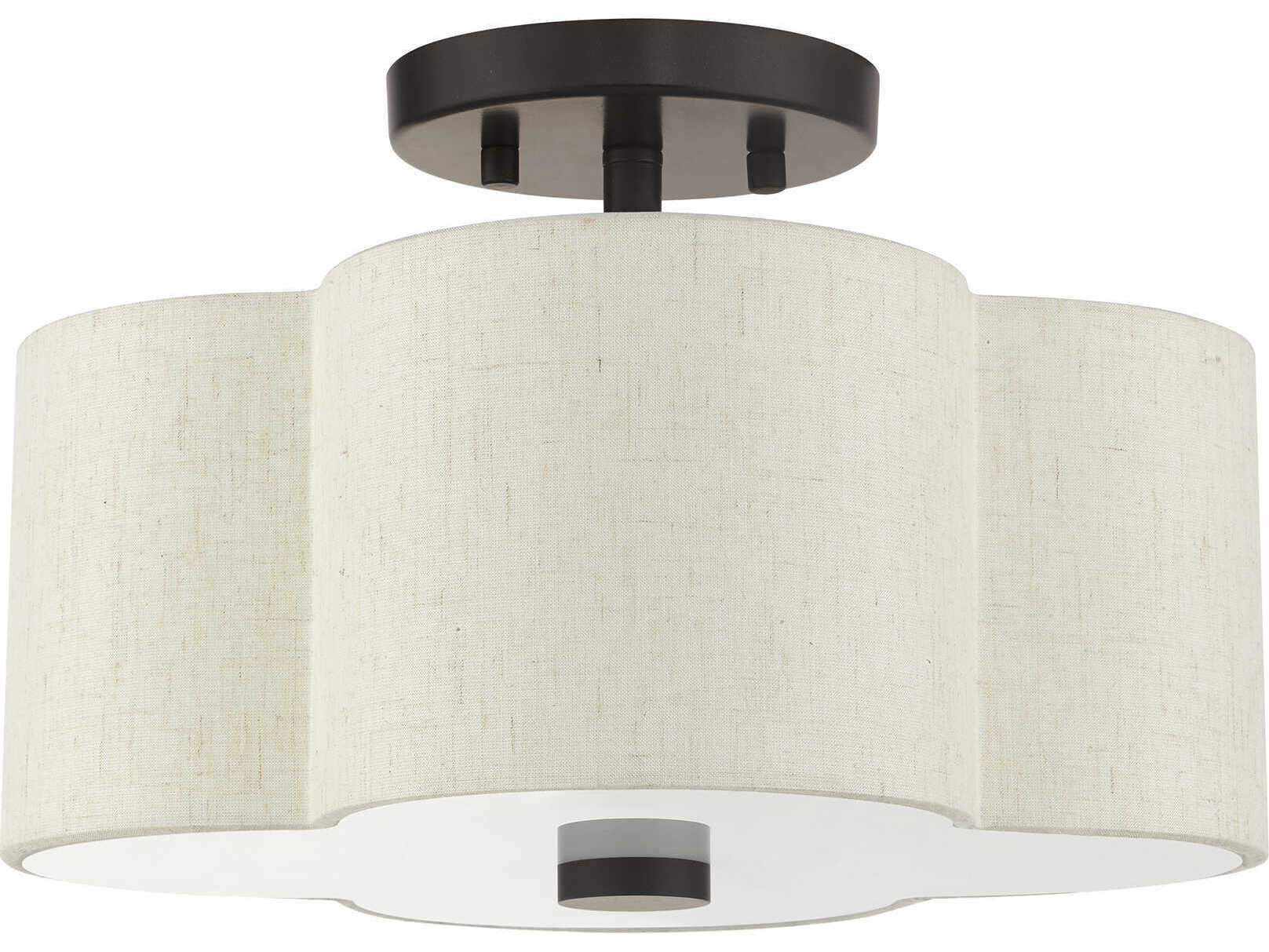Livex Lighting Solstice 2-Light English Bronze Semi Flush Mount