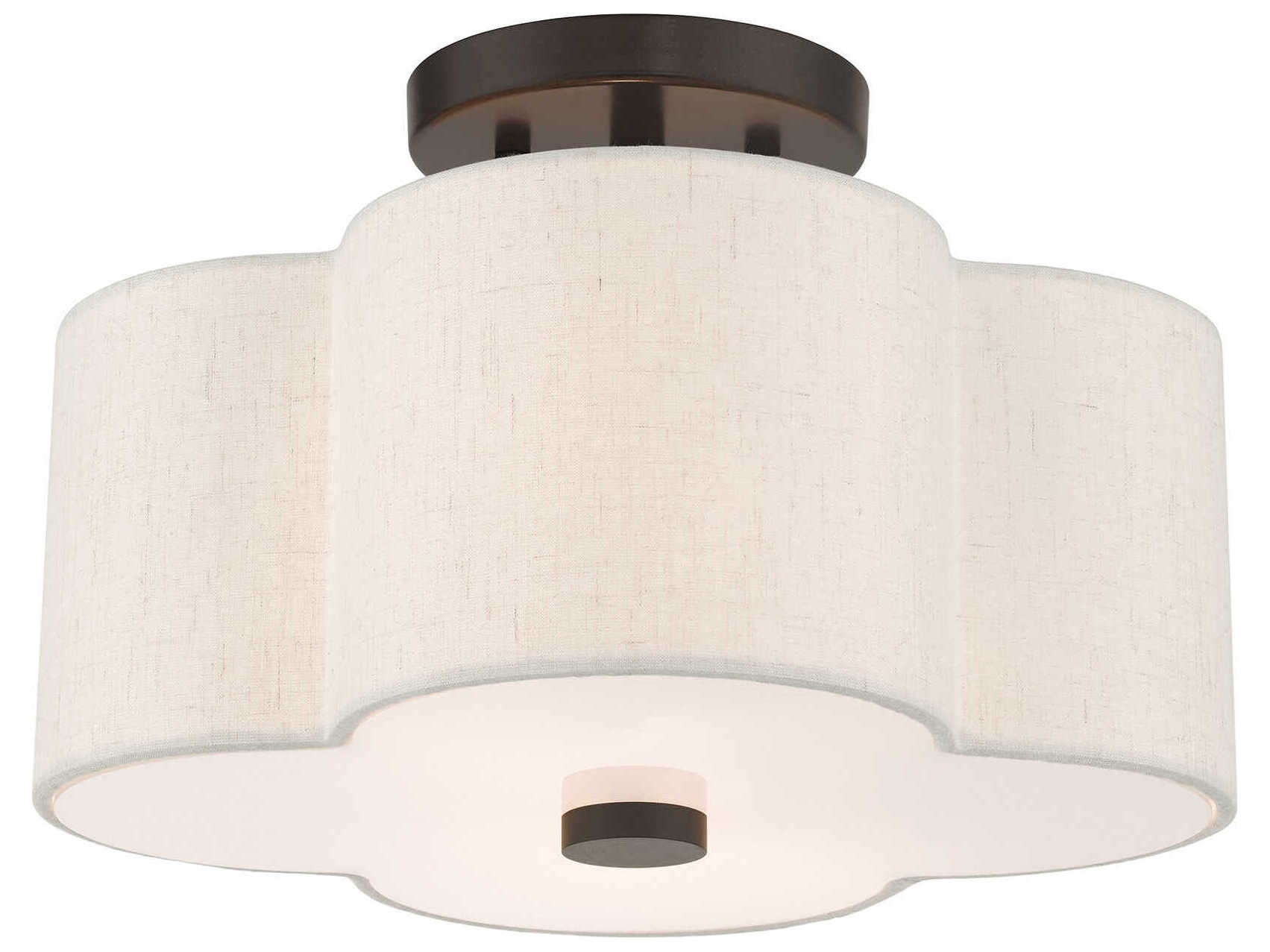 Livex Lighting Solstice 2-Light English Bronze Semi Flush Mount