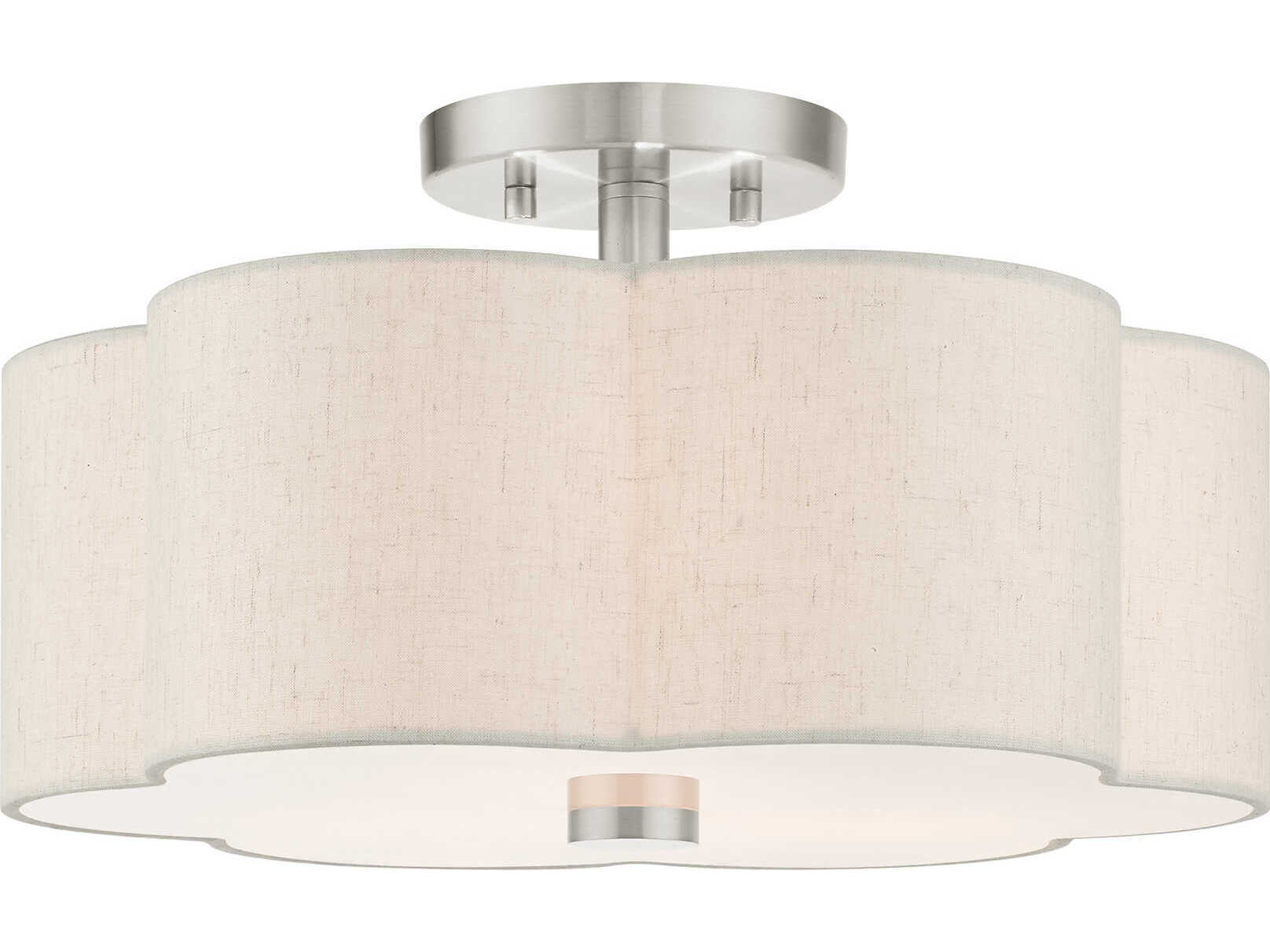 Livex Lighting Solstice 3-Light Brushed Nickel Semi Flush Mount