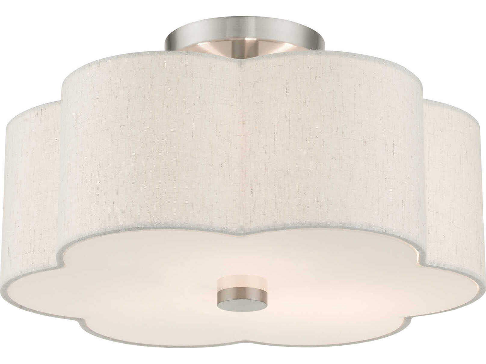 Livex Lighting Solstice 3-Light Brushed Nickel Semi Flush Mount