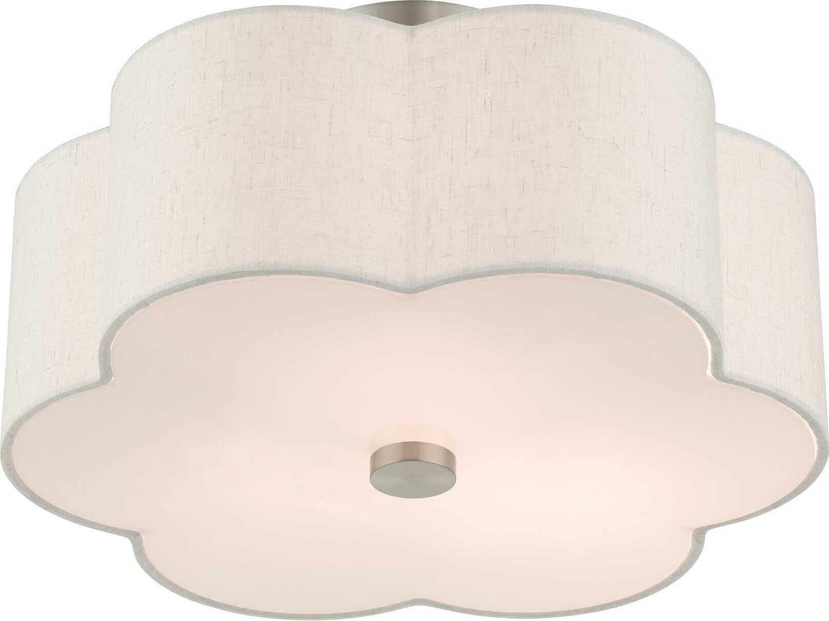 Livex Lighting Solstice 3-Light Brushed Nickel Semi Flush Mount