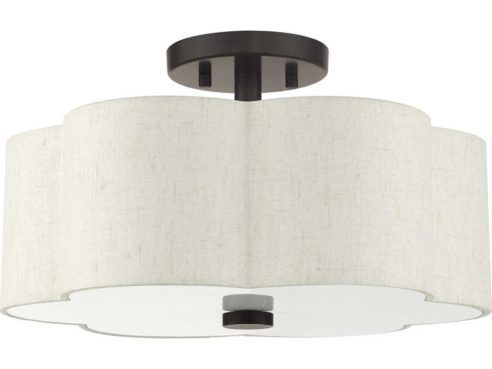Livex Lighting Solstice 3-Light English Bronze Semi Flush Mount