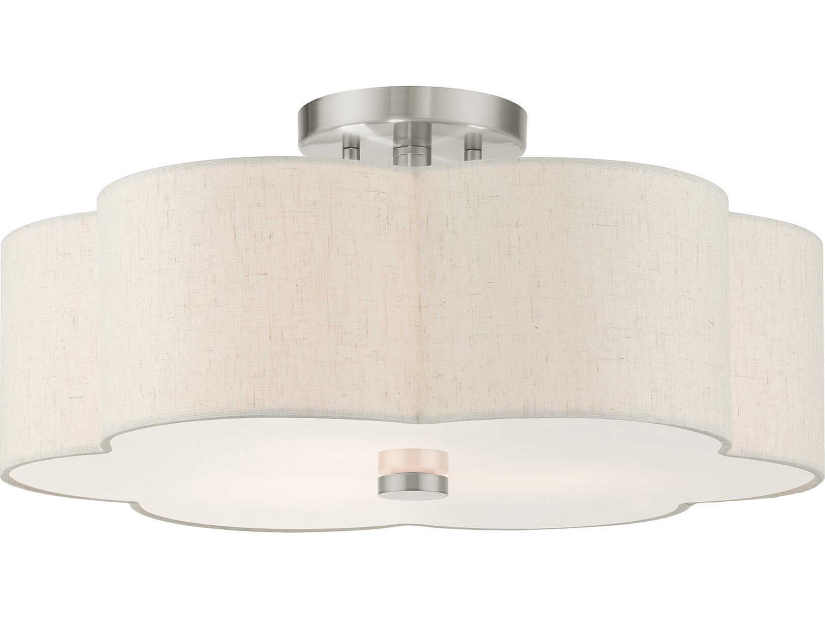 Livex Lighting Solstice 3-Light Brushed Nickel Semi Flush Mount