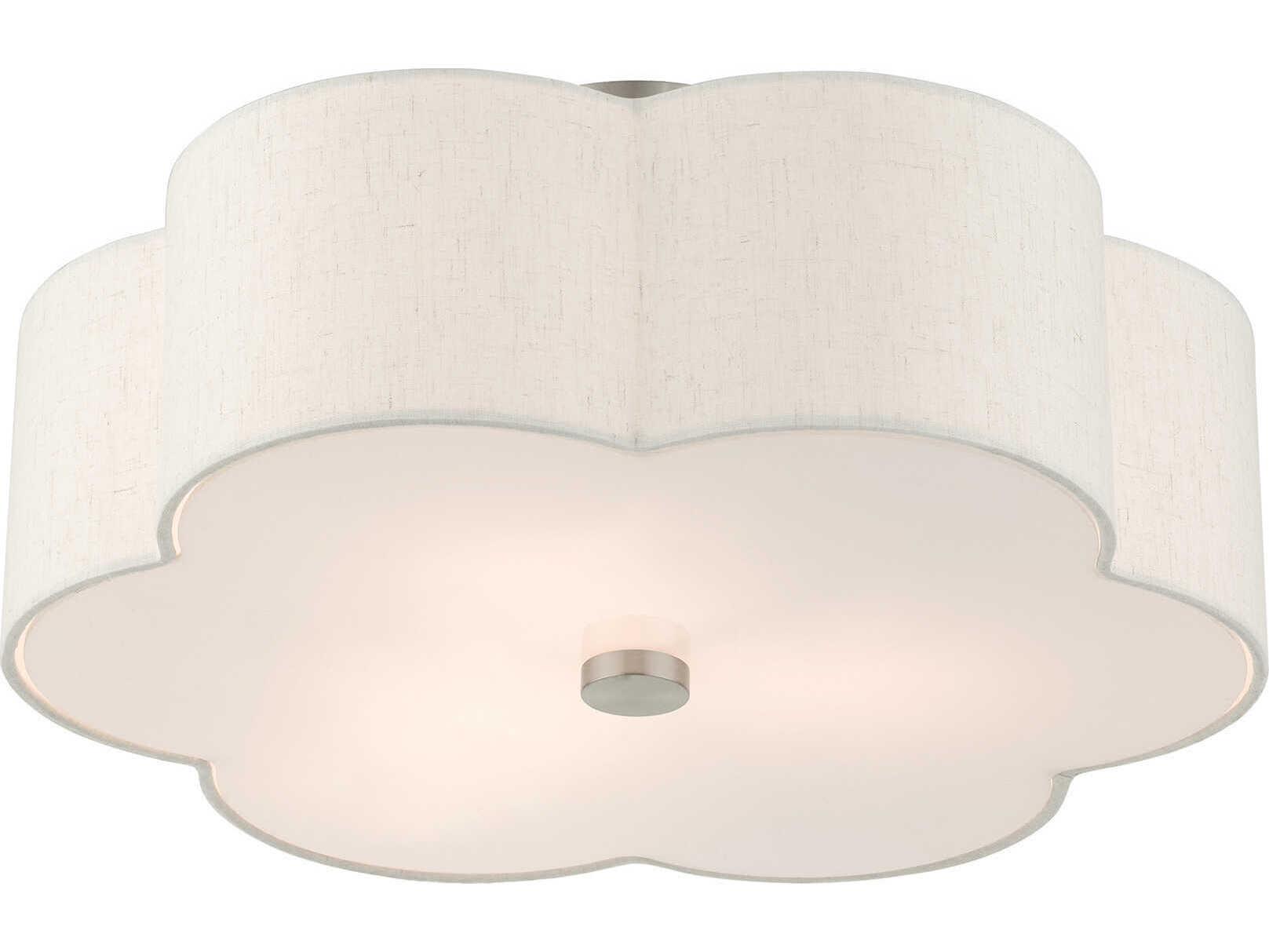 Livex Lighting Solstice 3-Light Brushed Nickel Semi Flush Mount