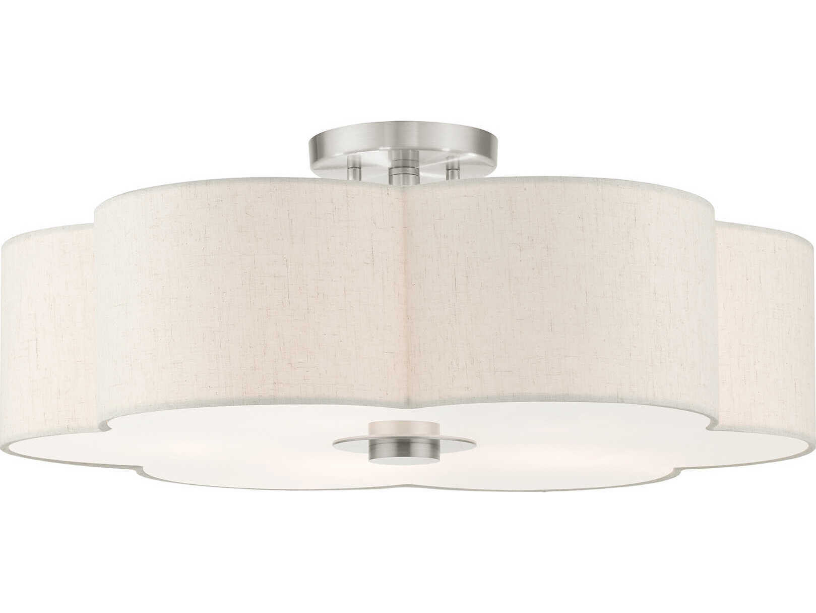 Livex Lighting Solstice 5-Light Brushed Nickel Semi Flush Mount