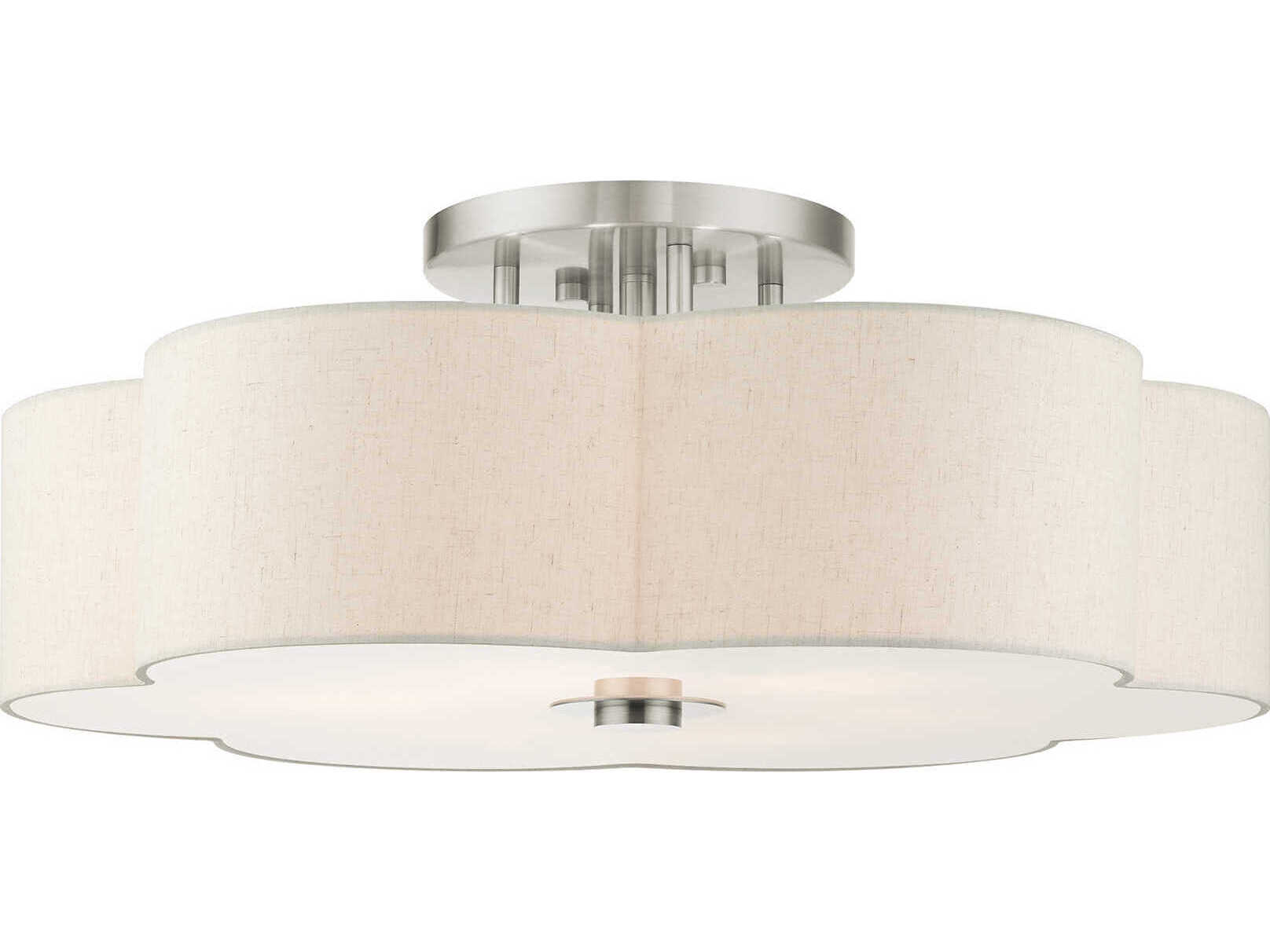 Livex Lighting Solstice 6-Light Brushed Nickel Semi Flush Mount