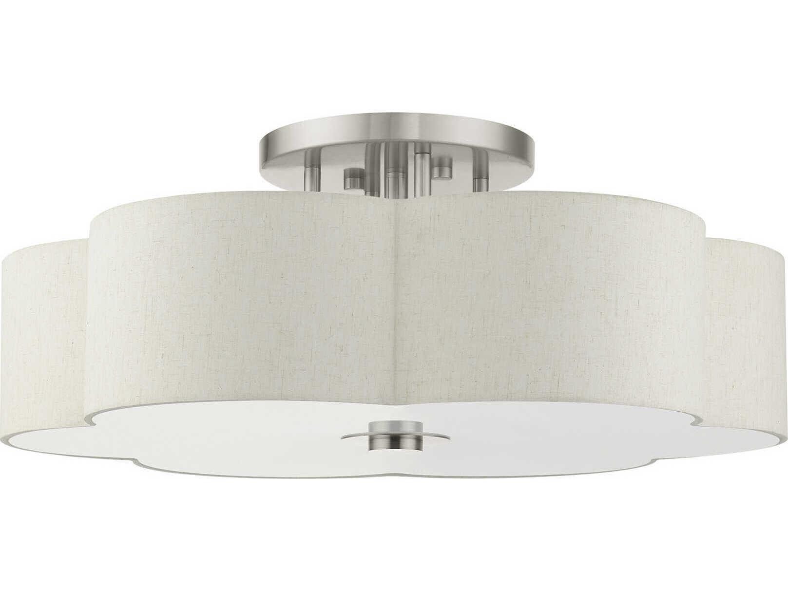 Livex Lighting Solstice 6-Light Brushed Nickel Semi Flush Mount