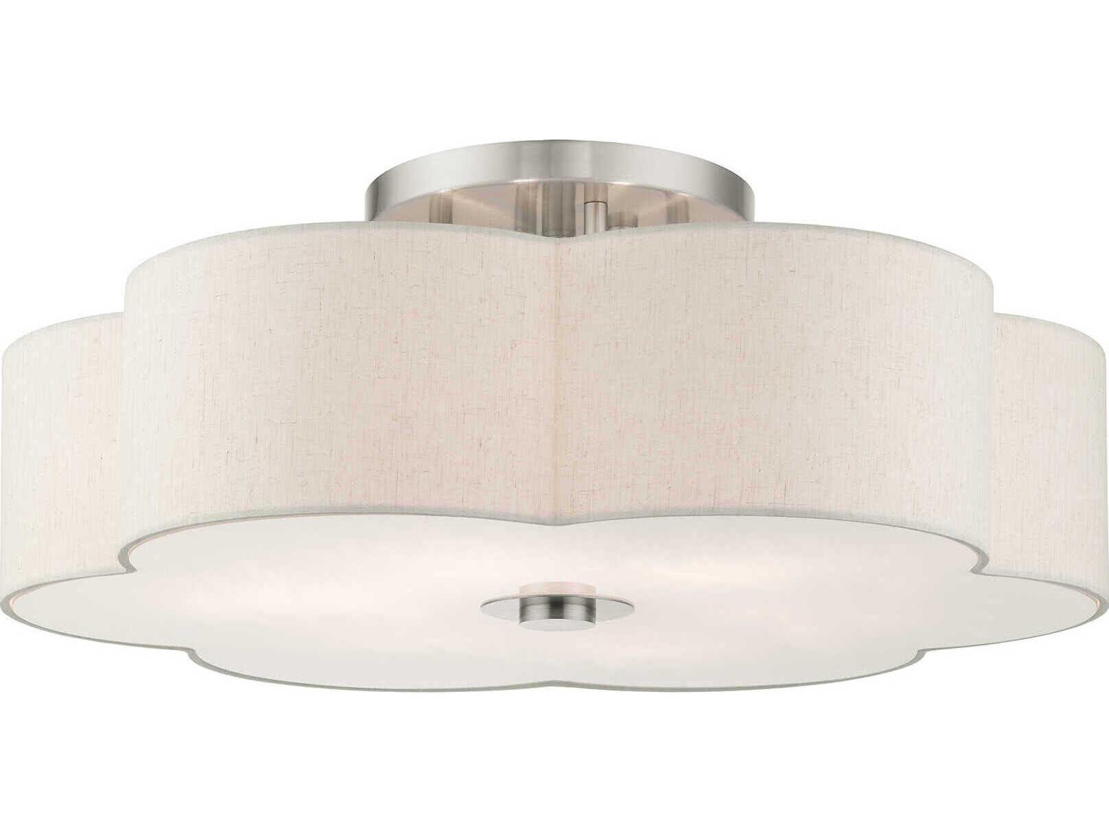Livex Lighting Solstice 6-Light Brushed Nickel Semi Flush Mount