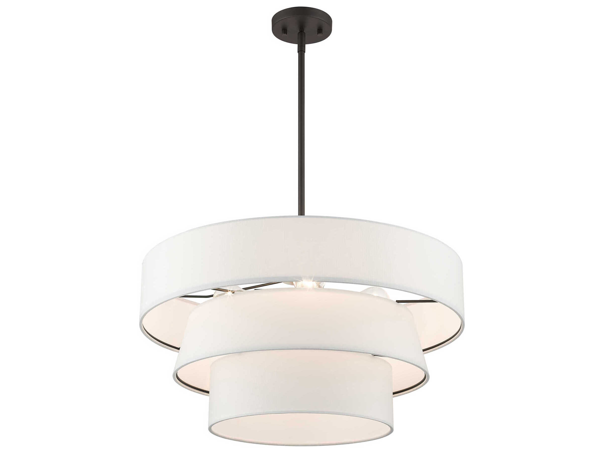 Livex Lighting Warrenville 4-Light Bronze Tiered Pendant