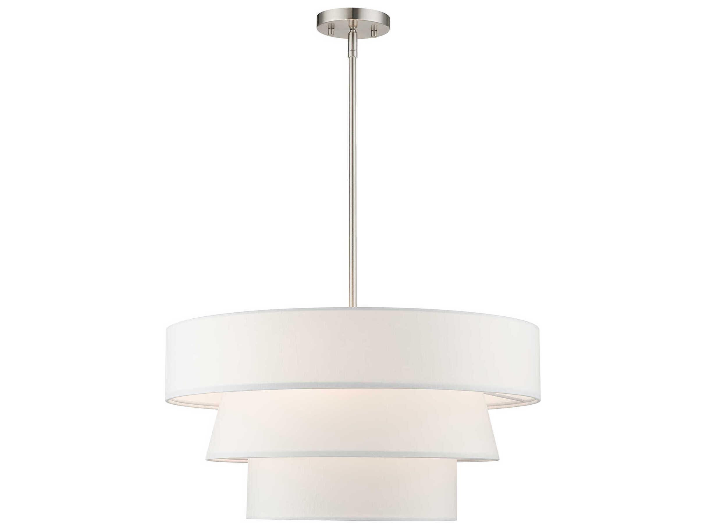 Livex Lighting Warrenville 4-Light Brushed Nickel Tiered Pendant