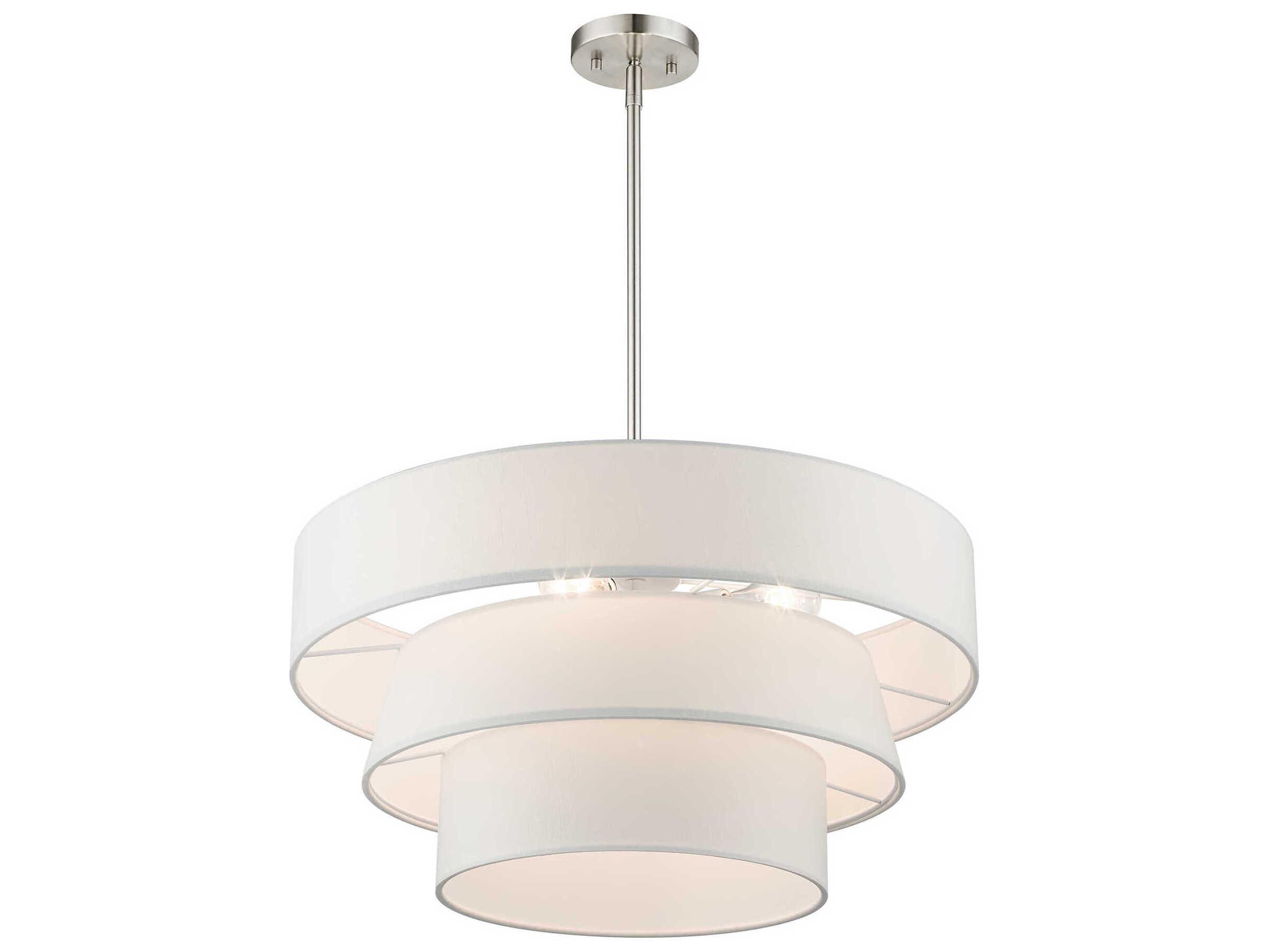 Livex Lighting Warrenville 4-Light Brushed Nickel Tiered Pendant