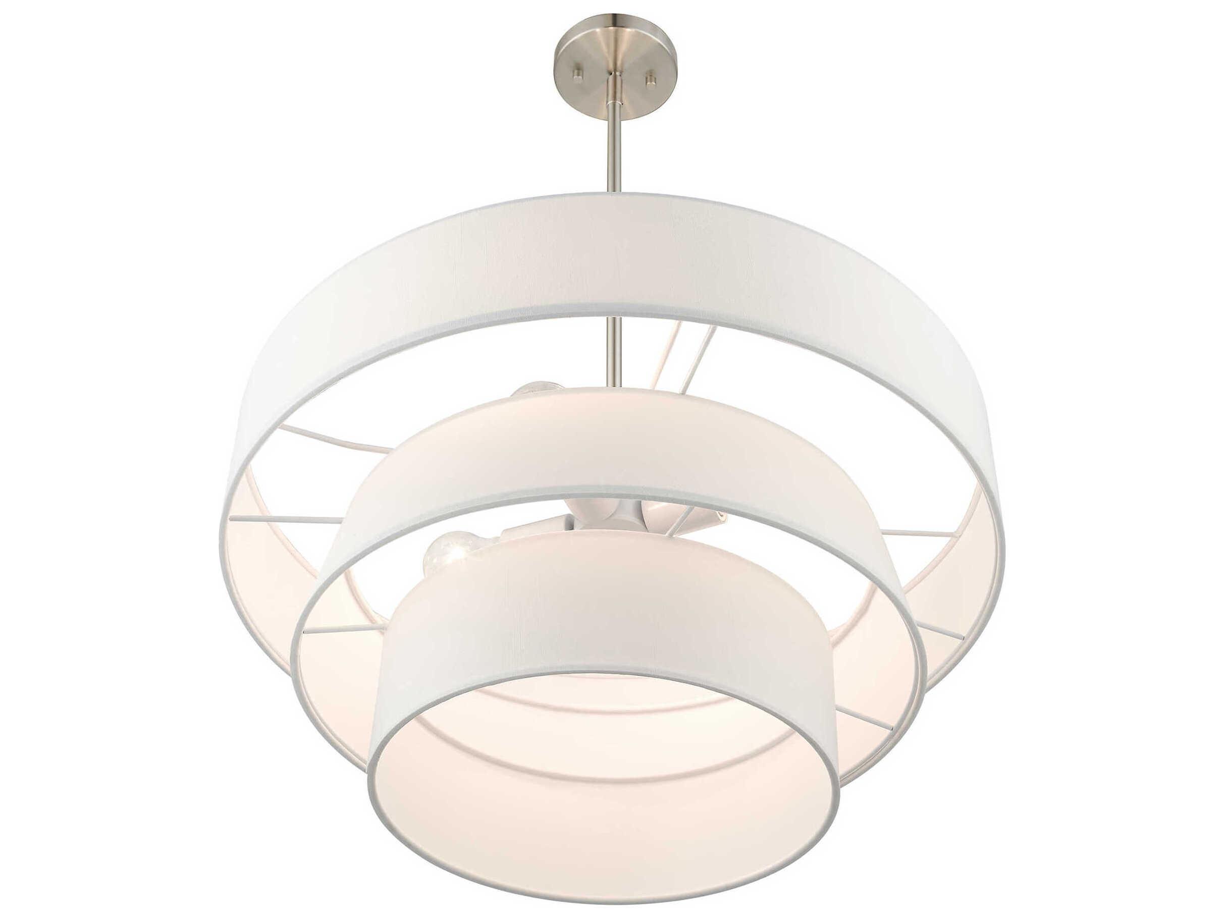 Livex Lighting Warrenville 4-Light Brushed Nickel Tiered Pendant