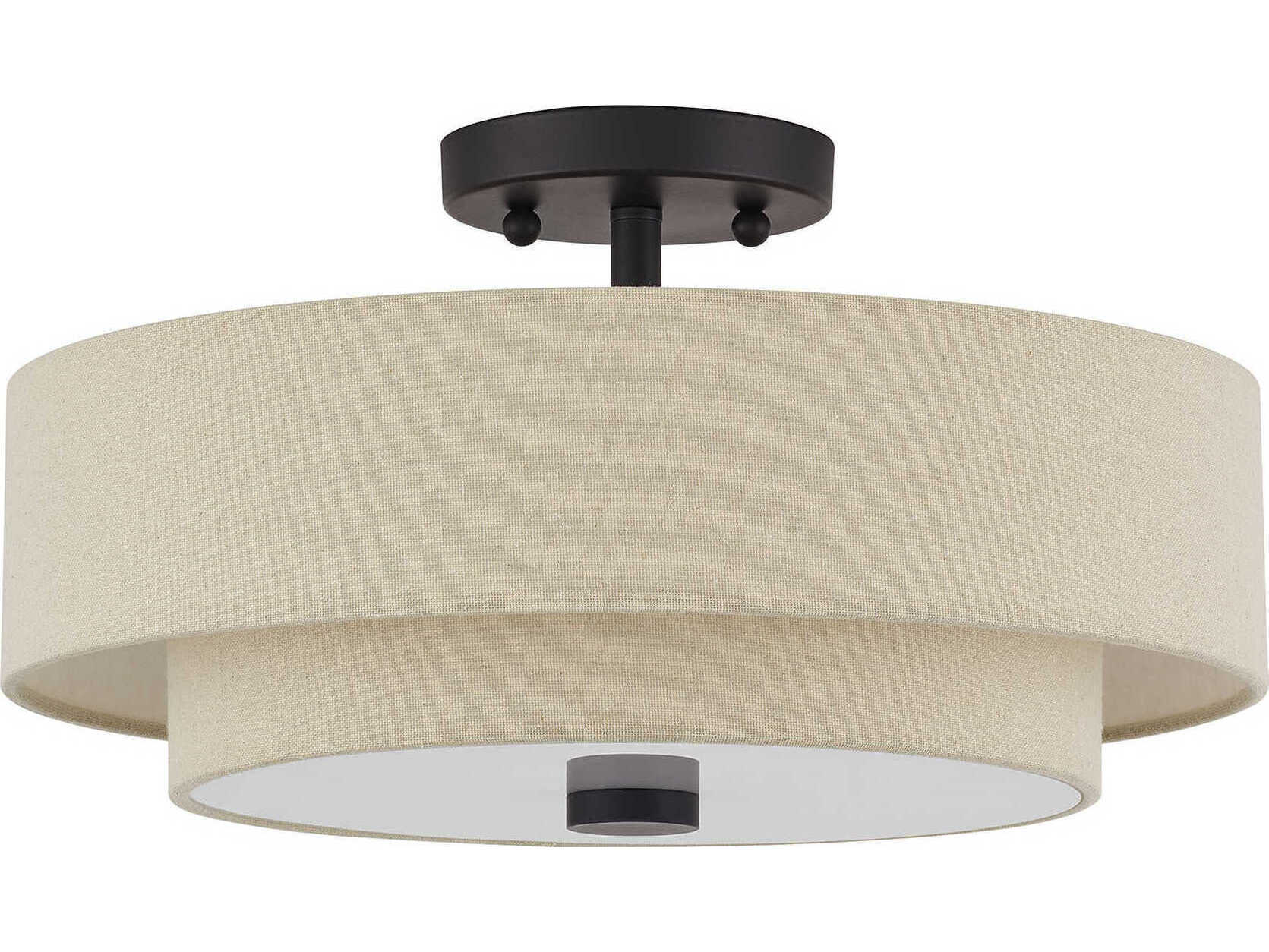 Livex Lighting Bellingham 3-Light Bronze Linear Semi Flush Mount