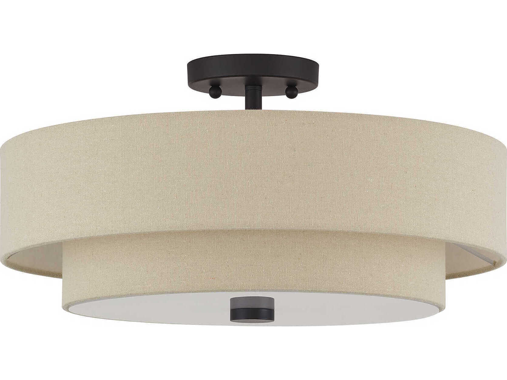 Livex Lighting Bellingham 4-Light Bronze Bowl Semi Flush Mount