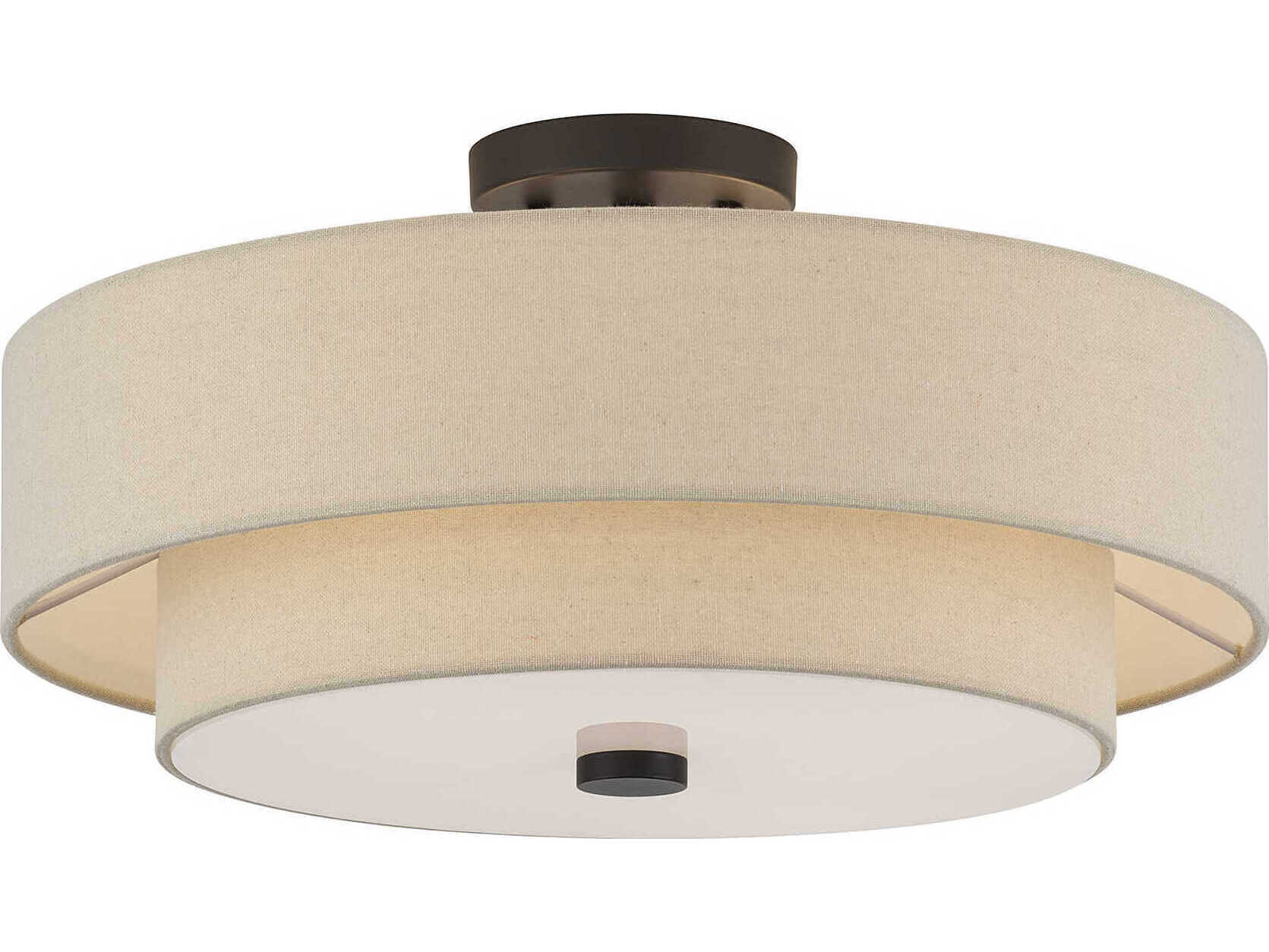 Livex Lighting Bellingham 4-Light Bronze Bowl Semi Flush Mount