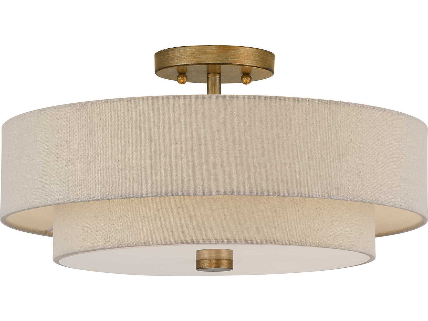 Livex Lighting Bellingham 4-Light Antique Gold Leaf Linear Semi Flush Mount