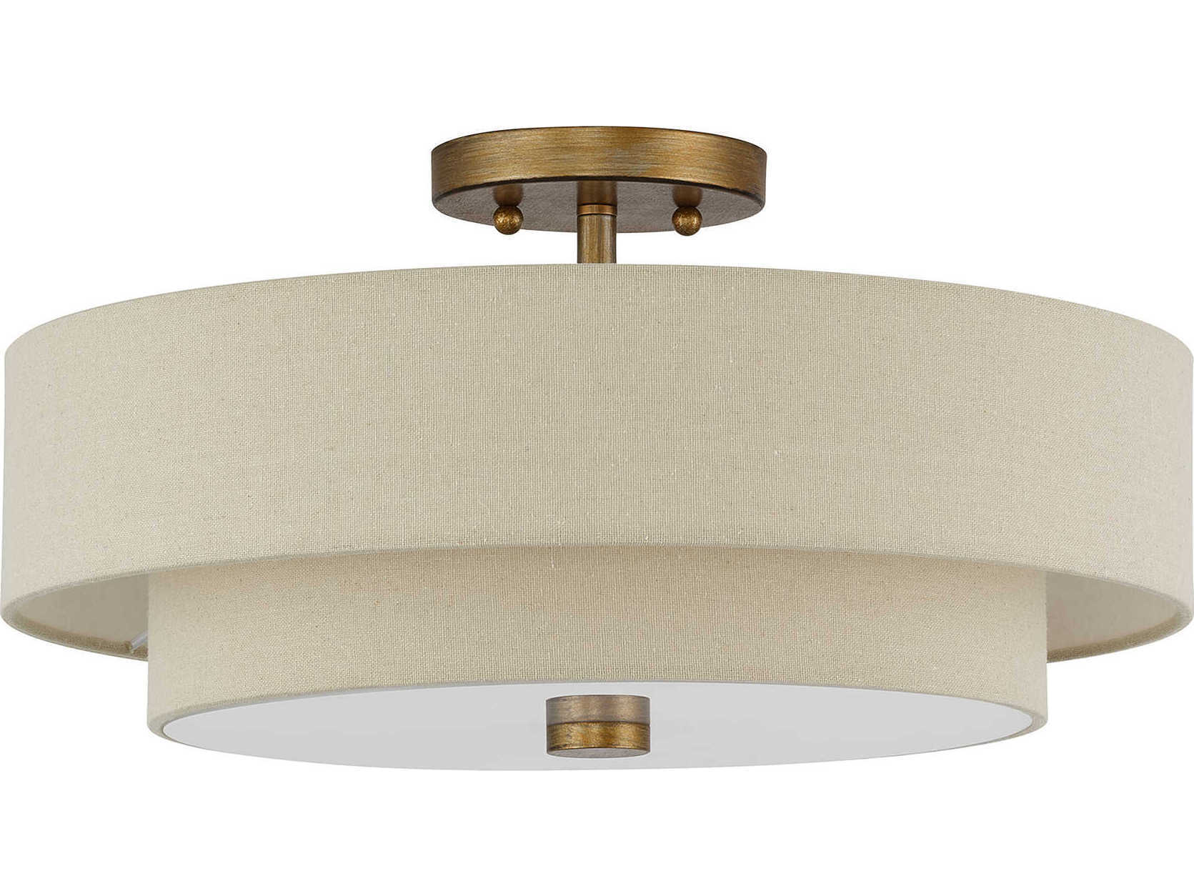 Livex Lighting Bellingham 4-Light Antique Gold Leaf Linear Semi Flush Mount