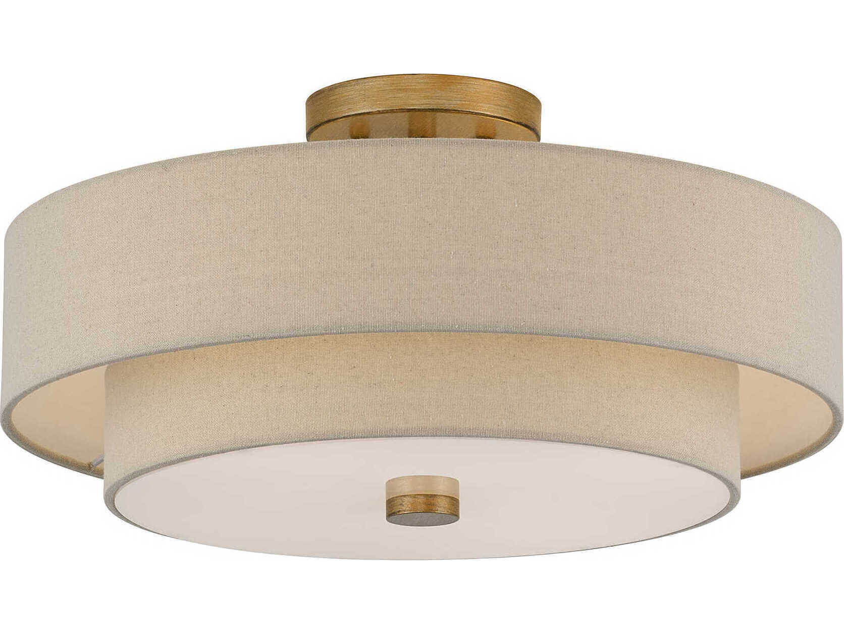 Livex Lighting Bellingham 4-Light Antique Gold Leaf Linear Semi Flush Mount