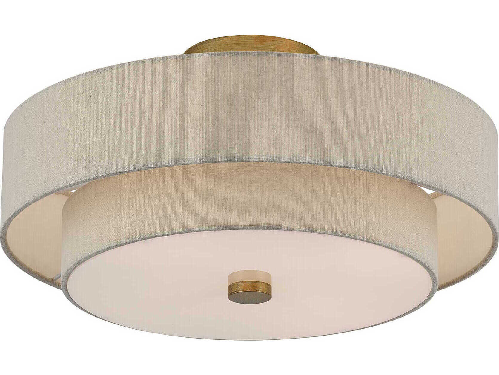 Livex Lighting Bellingham 4-Light Antique Gold Leaf Linear Semi Flush Mount