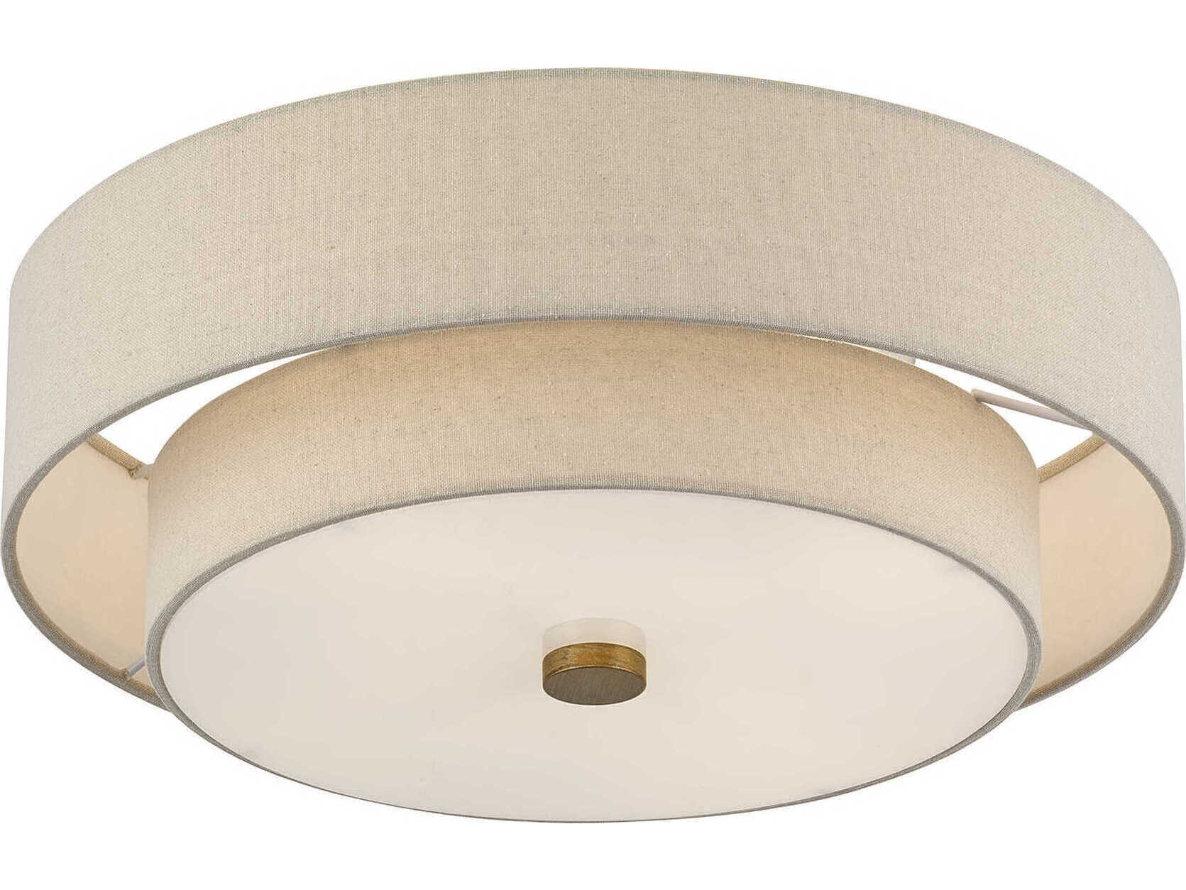 Livex Lighting Bellingham 4-Light Antique Gold Leaf Linear Semi Flush Mount