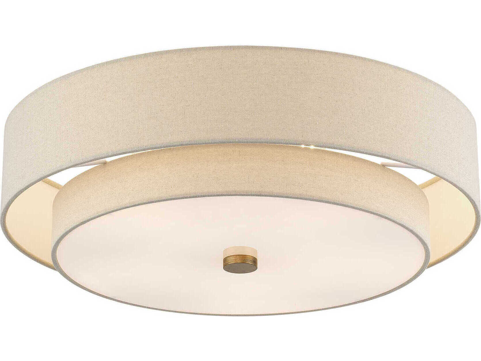 Livex Lighting Bellingham 5-Light Antique Gold Leaf Drum Semi Flush Mount