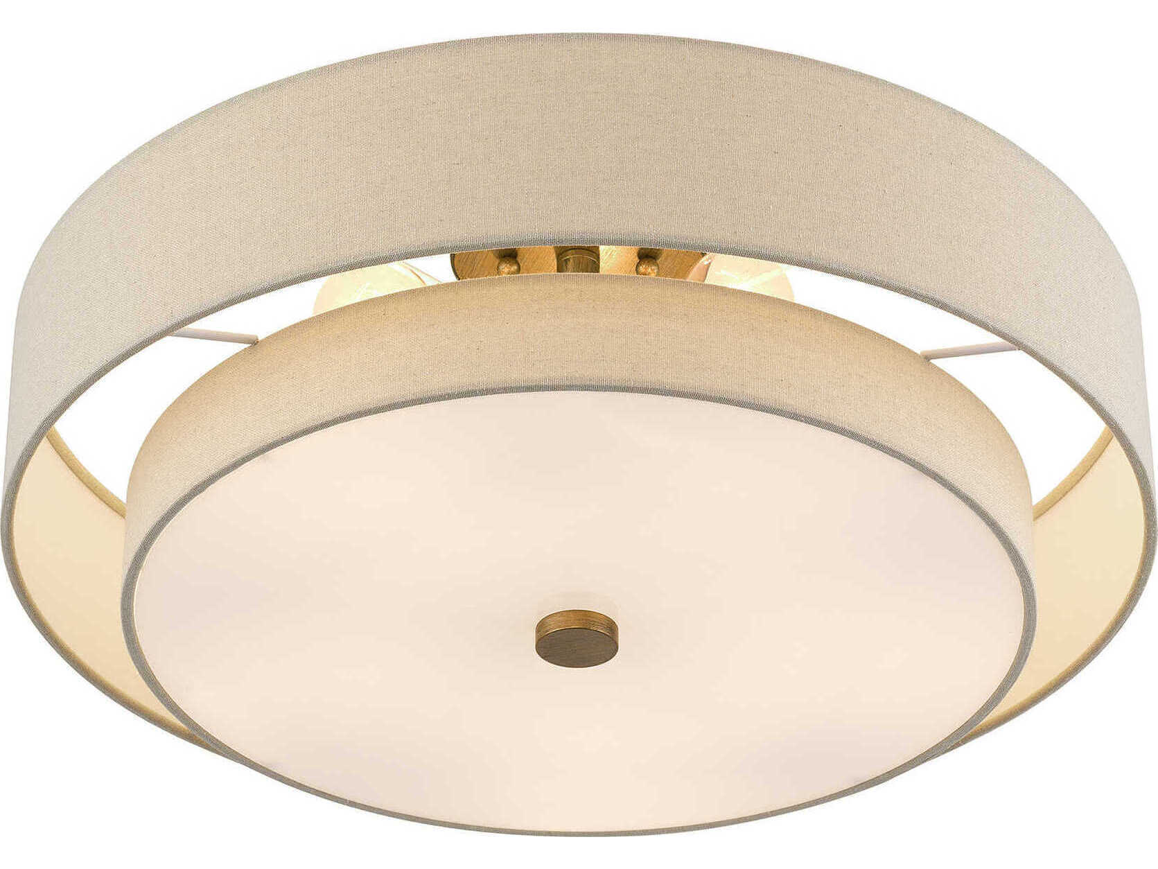 Livex Lighting Bellingham 5-Light Antique Gold Leaf Drum Semi Flush Mount