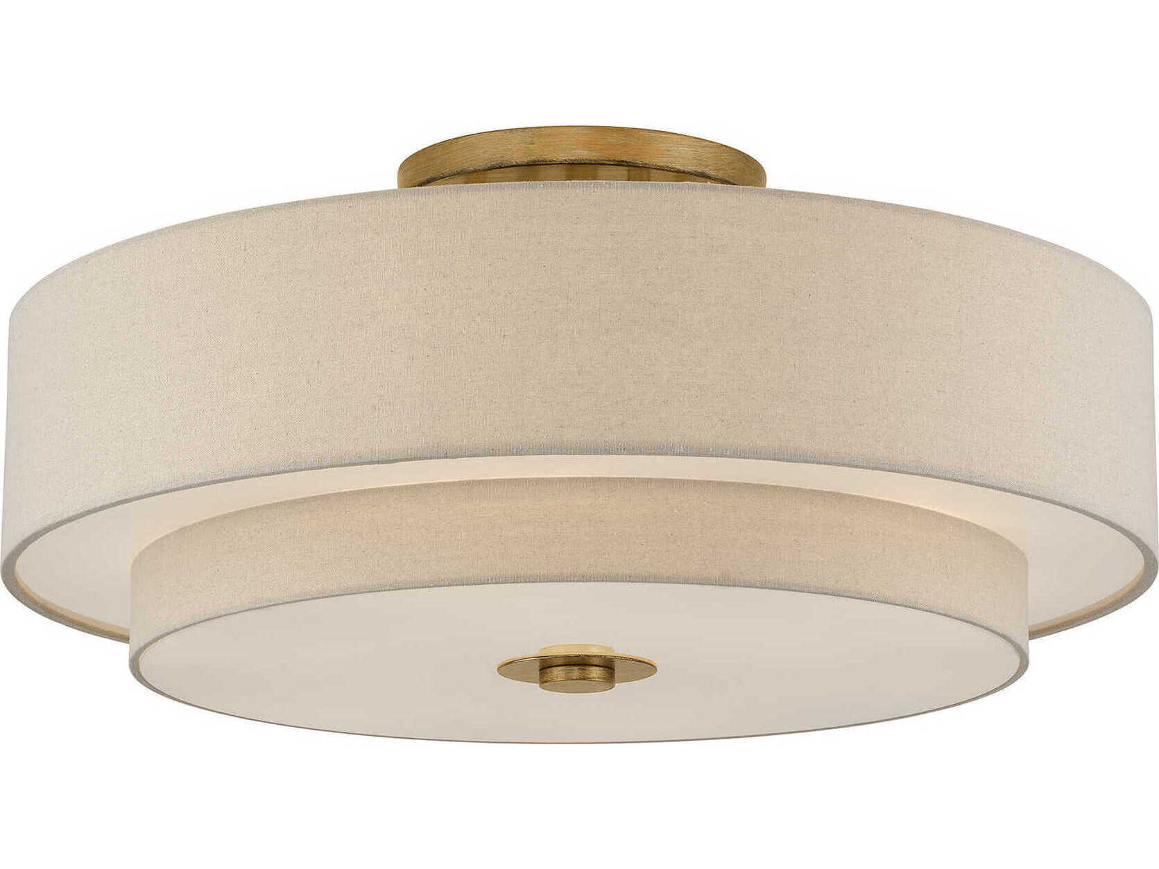 Livex Lighting Bellingham 6-Light Antique Gold Leaf Drum Semi Flush Mount