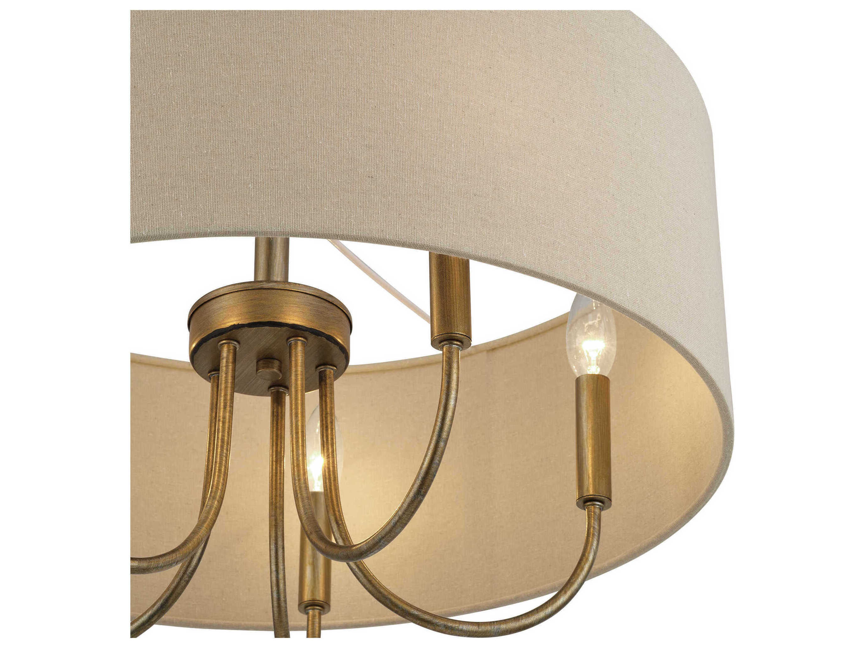 Livex Lighting Bellingham 5-Light Antique Gold Leaf Drum Pendant