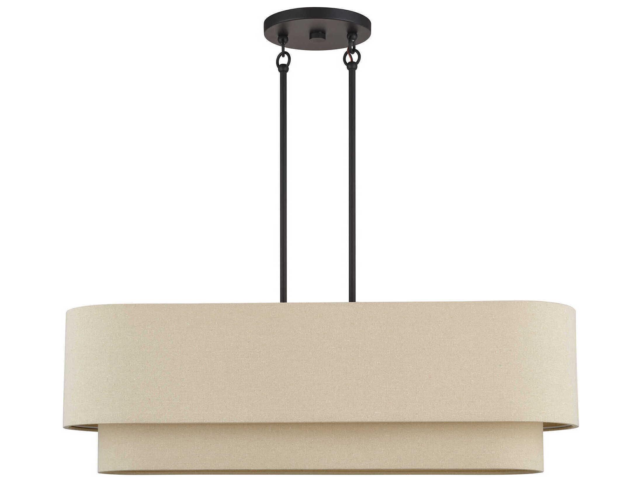 Livex Lighting Bellingham 4-Light Bronze Drum Island Pendant