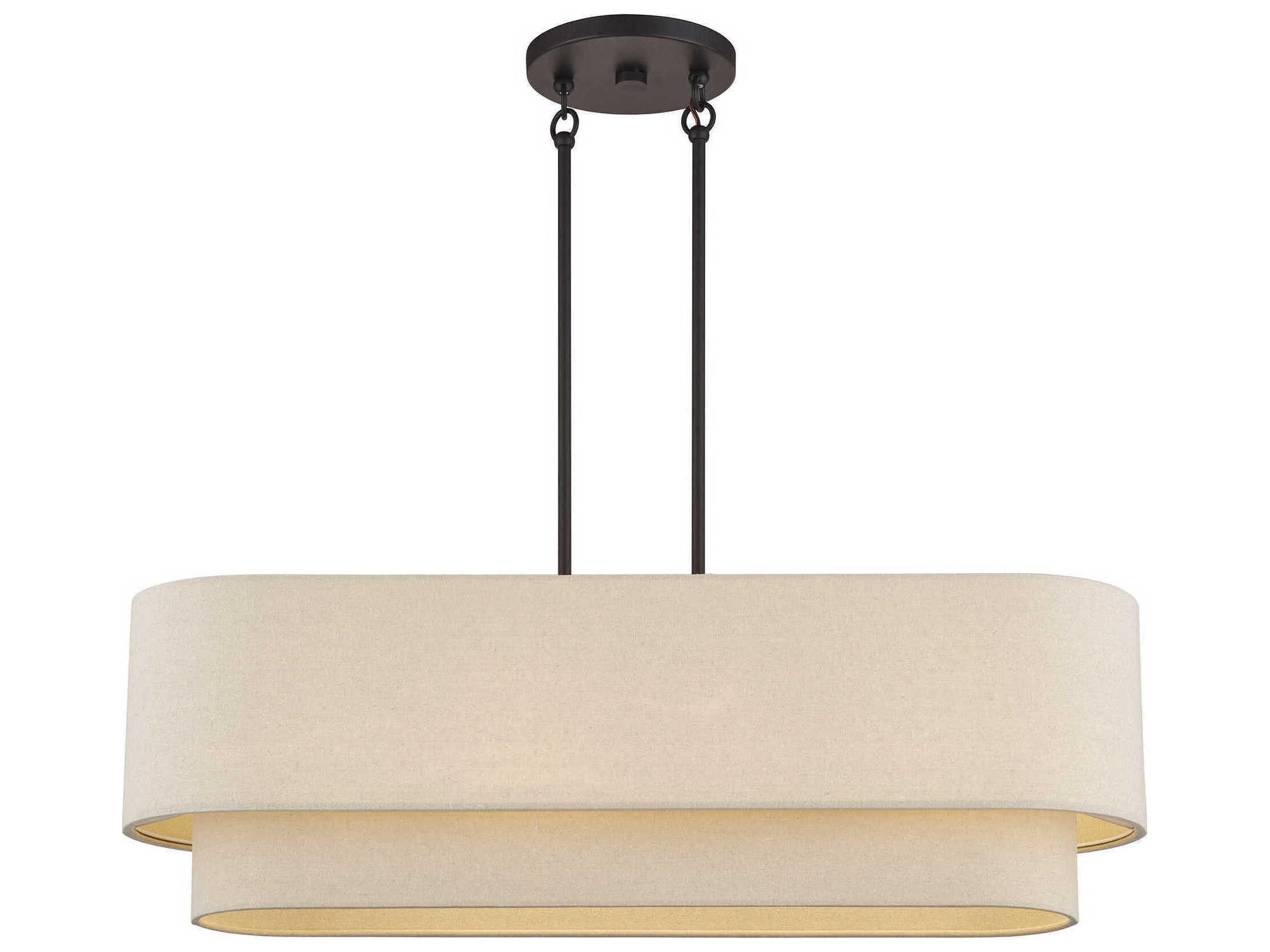 Livex Lighting Bellingham 4-Light Bronze Drum Island Pendant